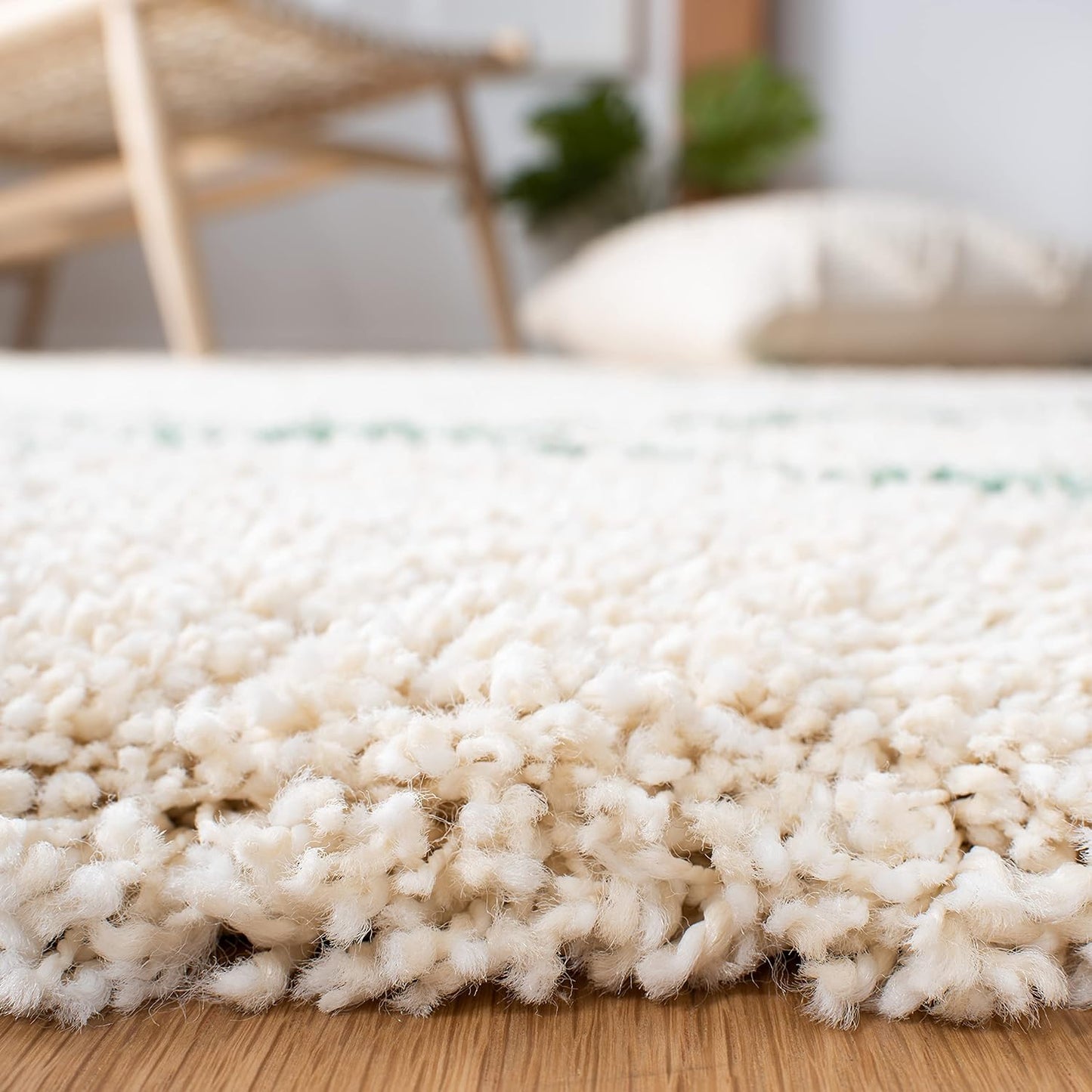 Hudson Shag Collection Area Rug - 8' X 10', Ivory & Green, Modern Trellis Design, Non-Shedding & Easy Care, 2-Inch Thick Ideal for High Traffic Areas in Living Room, Bedroom (SGH281X)