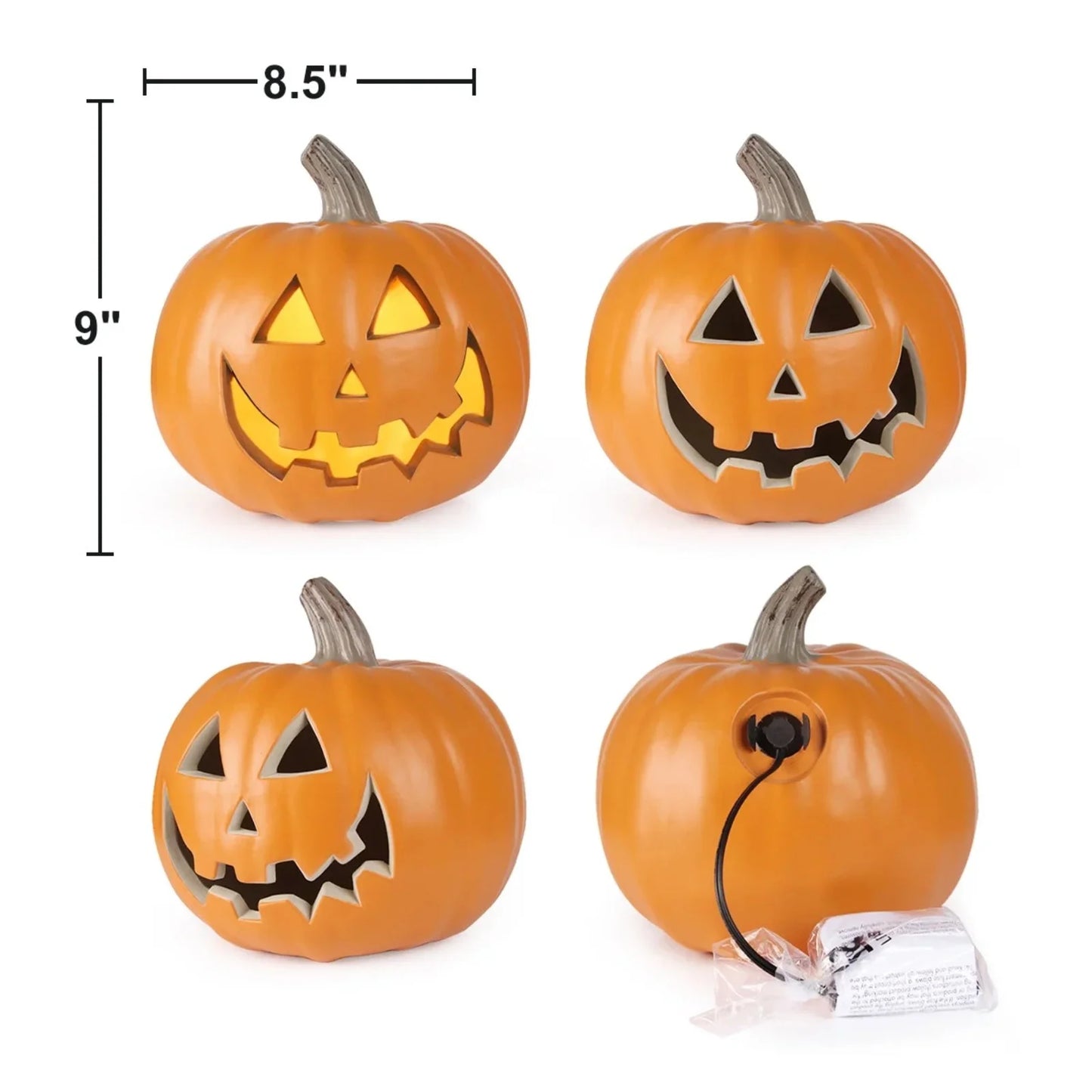 Jack O Lantern Pumpkins Halloween Light up Pumpkin Outdoor Indoor Battery Operated Lighted Pumpkin with Spooky Face Halloween Pumpkin Decorations Party Favor Gifts