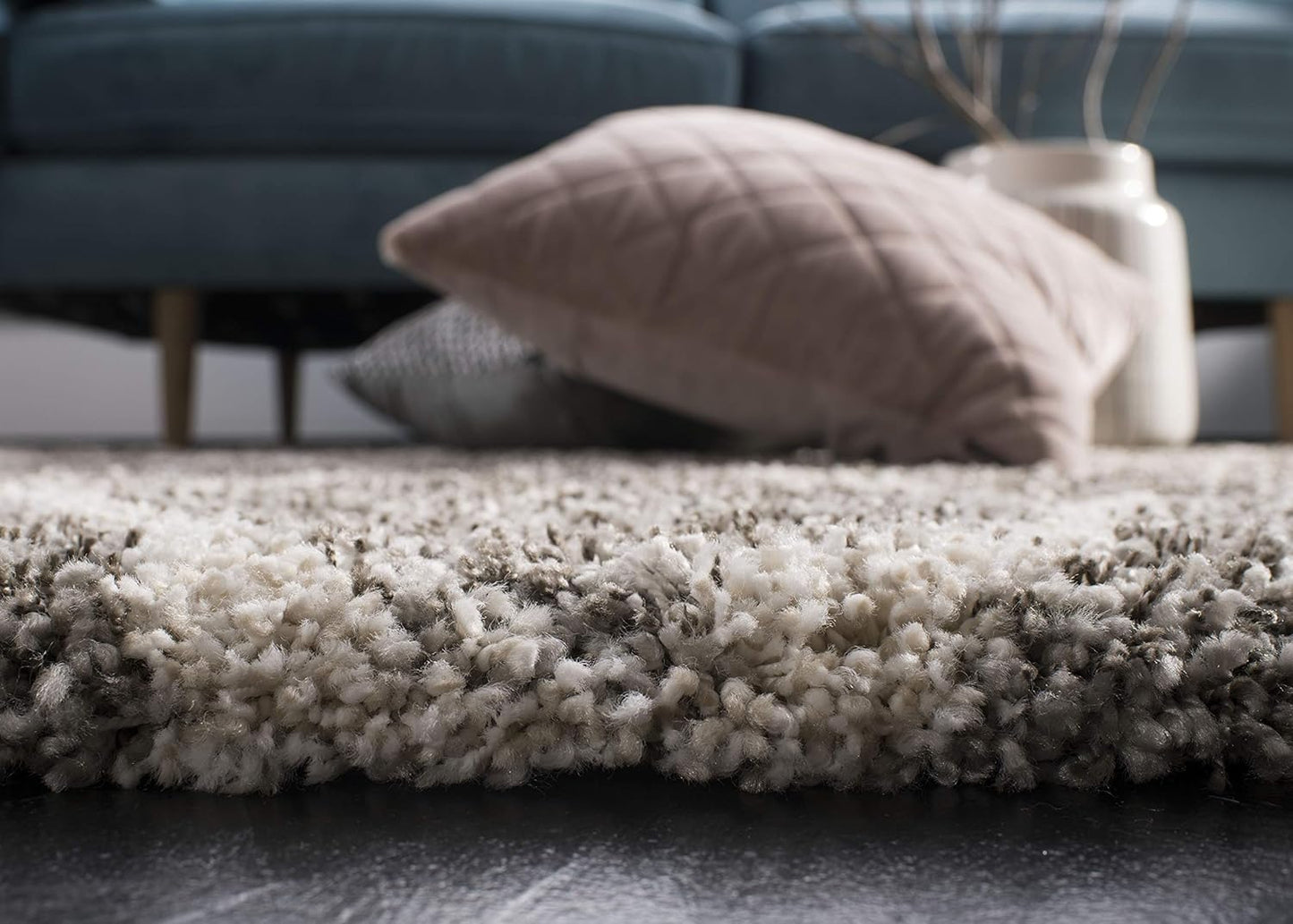 Hudson Shag Collection Area Rug - 10' X 14', Grey & Ivory, Moroccan Ogee Trellis Design, Non-Shedding & Easy Care, 2-Inch Thick Ideal for High Traffic Areas in Living Room, Bedroom (SGH280B)