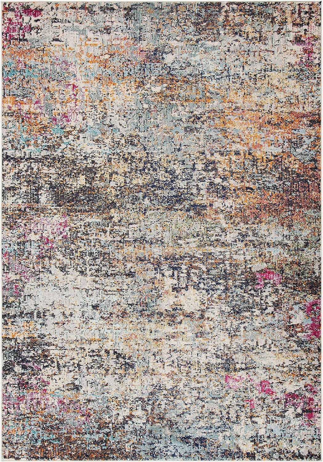 Madison Collection Area Rug - 5'3" X 7'6", Black & Gold, Modern Abstract Design, Non-Shedding & Easy Care, Ideal for High Traffic Areas in Living Room, Bedroom (MAD460Z)