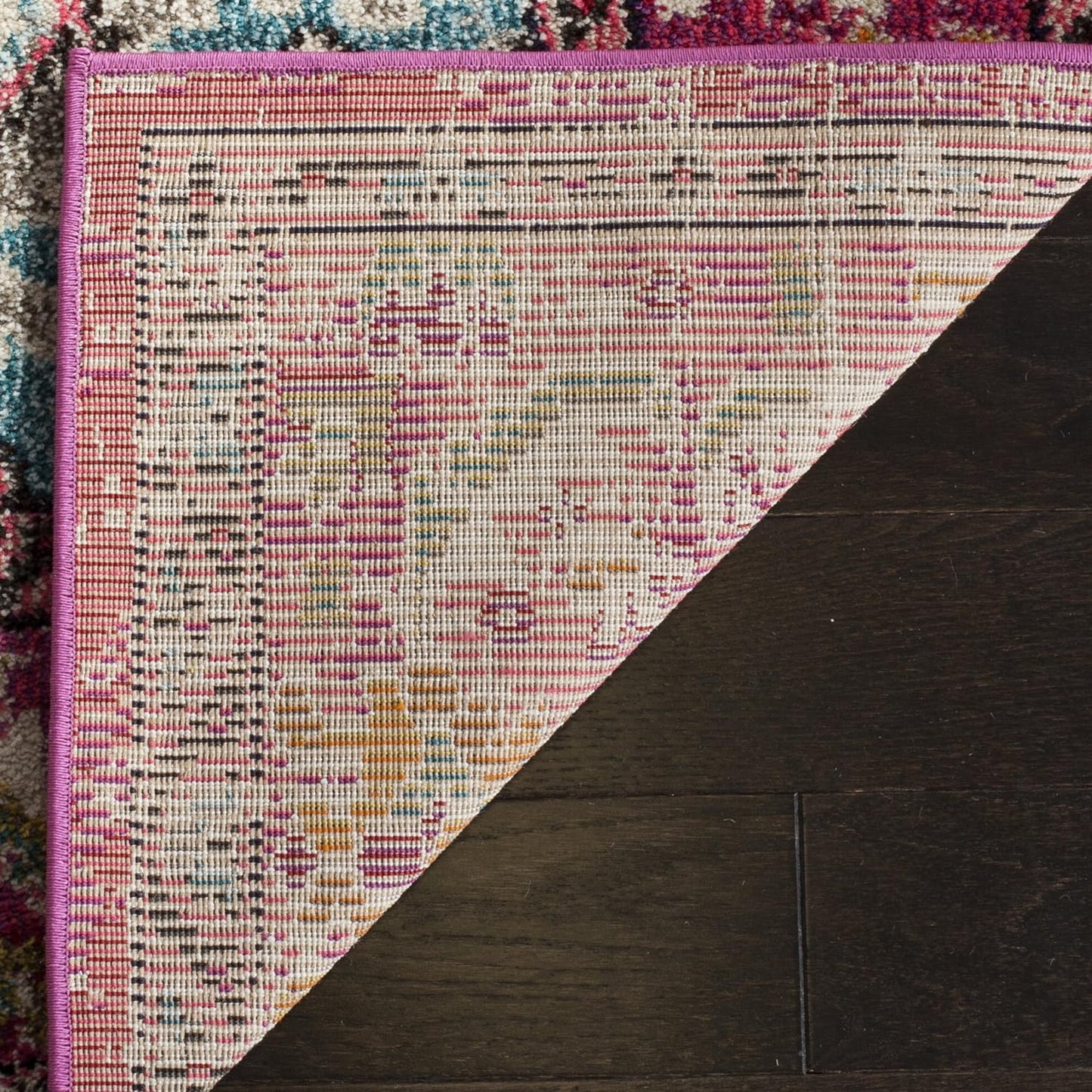 Monaco Collection Accent Rug - 4' X 5'7", Pink & Multi, Boho Medallion Distressed Design, Non-Shedding & Easy Care, Ideal for High Traffic Areas in Entryway, Living Room, Bedroom (MNC243D)