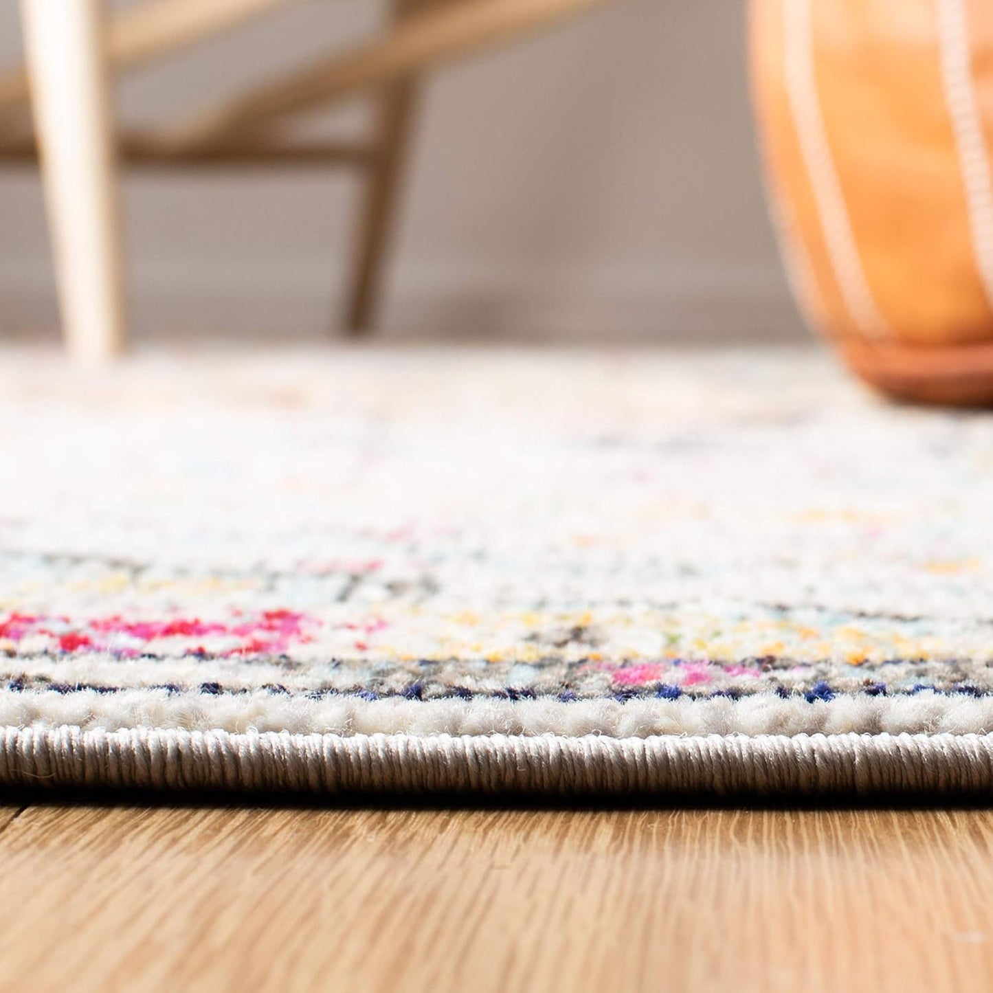 Area Rug 8X10 - Madison Collection - Large - Grey & Gold, Boho Chic Medallion Distressed Design, Non-Shedding & Easy Cleaning, Ideal for Living Room, Bedroom, Dining Space (MAD447G)