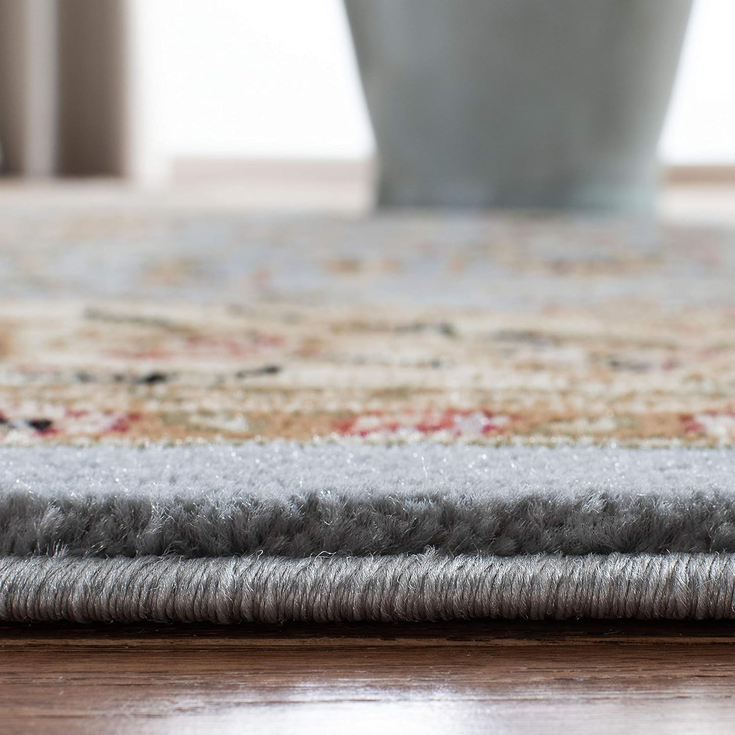 Lyndhurst Collection Runner Rug - 2'3" X 12', Light Blue & Ivory, Traditional Oriental Design, Non-Shedding & Easy Care, Ideal for High Traffic Areas in Living Room, Bedroom (LNH312B)