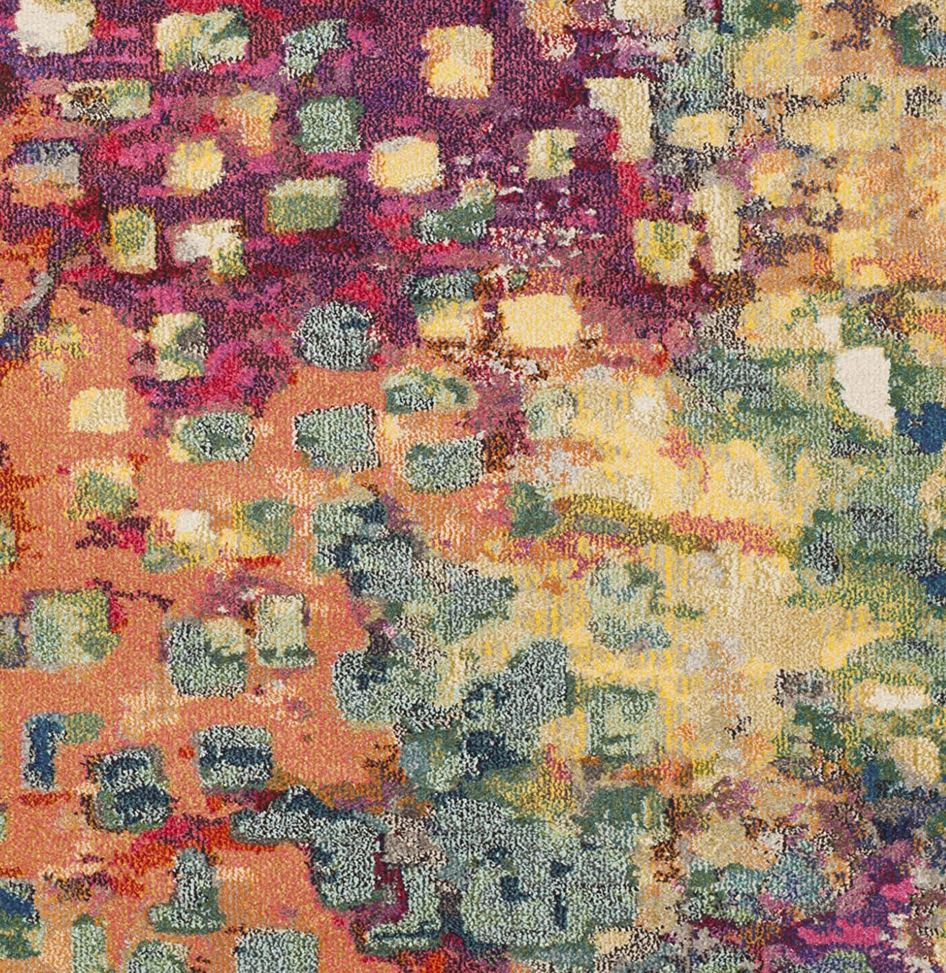 Monaco Collection Runner Rug - 2'2" X 8', Pink & Multi, Boho Chic Abstract Watercolor Design, Non-Shedding & Easy Care, Ideal for High Traffic Areas in Living Room, Bedroom (MNC225D)