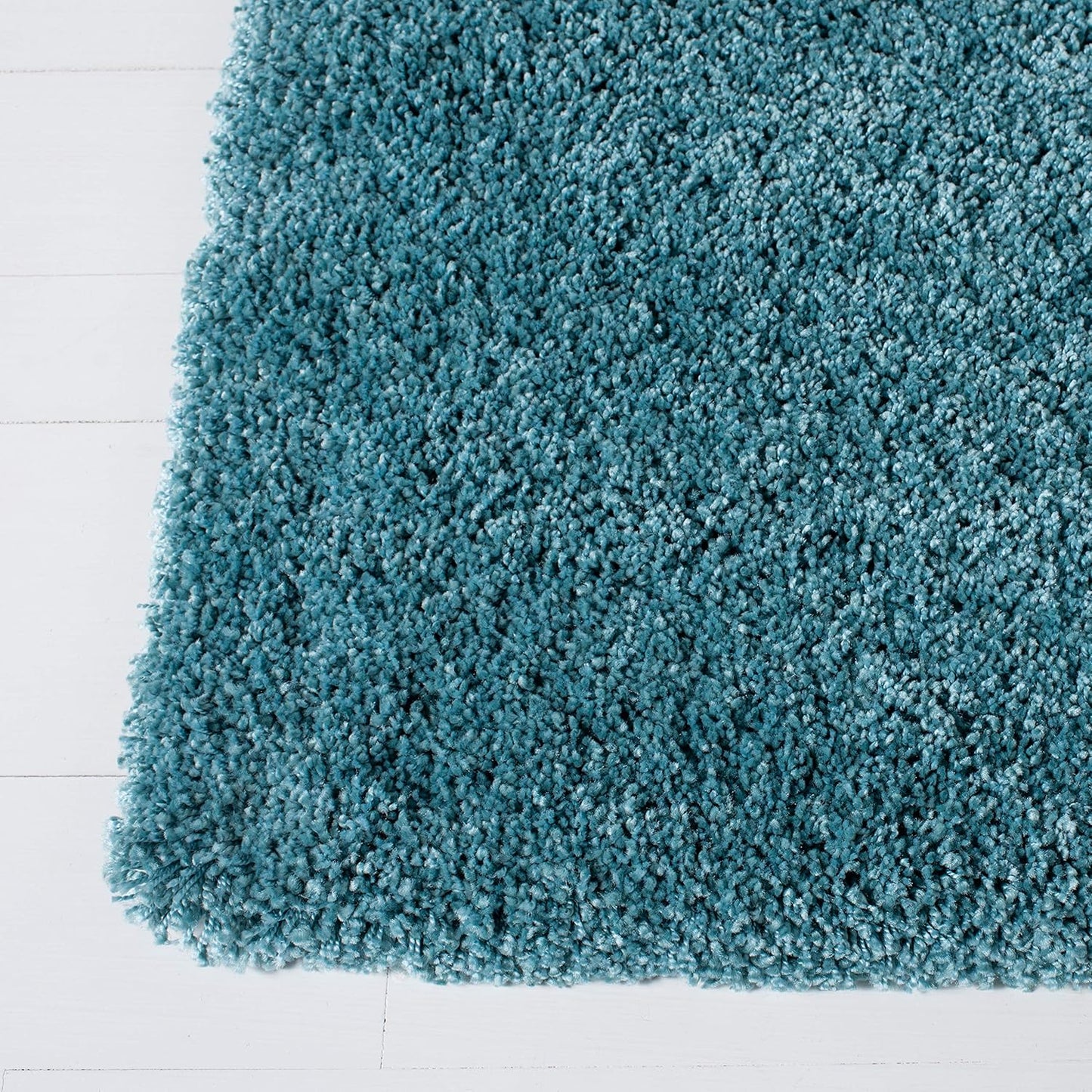 Milan Shag Collection Area Rug - 6' X 9', Aqua Blue, Solid Design, Non-Shedding & Easy Care, 2-Inch Thick Ideal for High Traffic Areas in Living Room, Bedroom (SG180-6060)