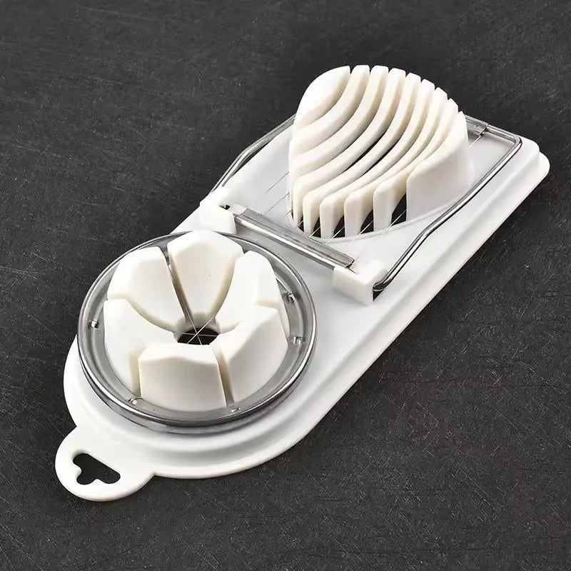 Multifunctional PP Base Egg Cutter 2-In-1 Stainless Steel Wire Pull Egg Cutter for Hanging High-Quality Kitchen Accessory Tools