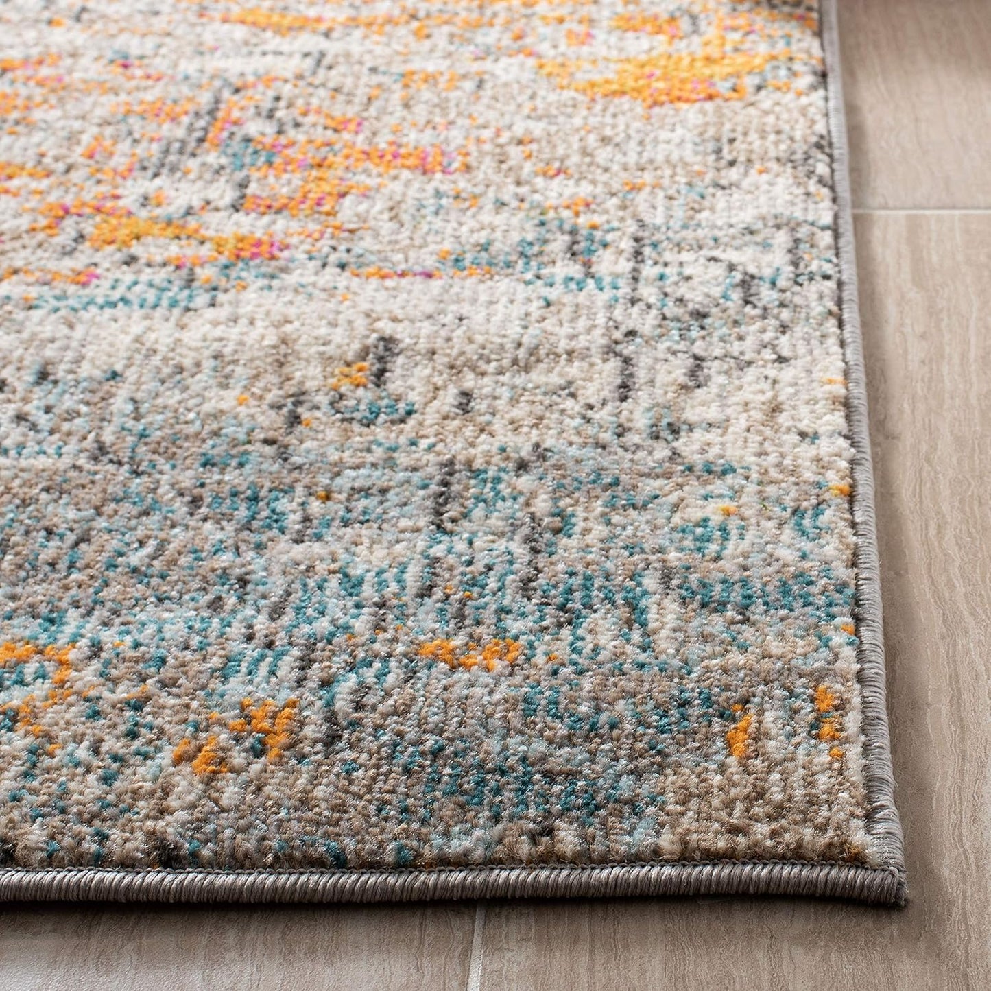 Madison Collection Accent Rug - 4' X 6', Grey & Orange, Modern Abstract Design, Non-Shedding & Easy Care, Ideal for High Traffic Areas in Entryway, Living Room, Bedroom (MAD460F)