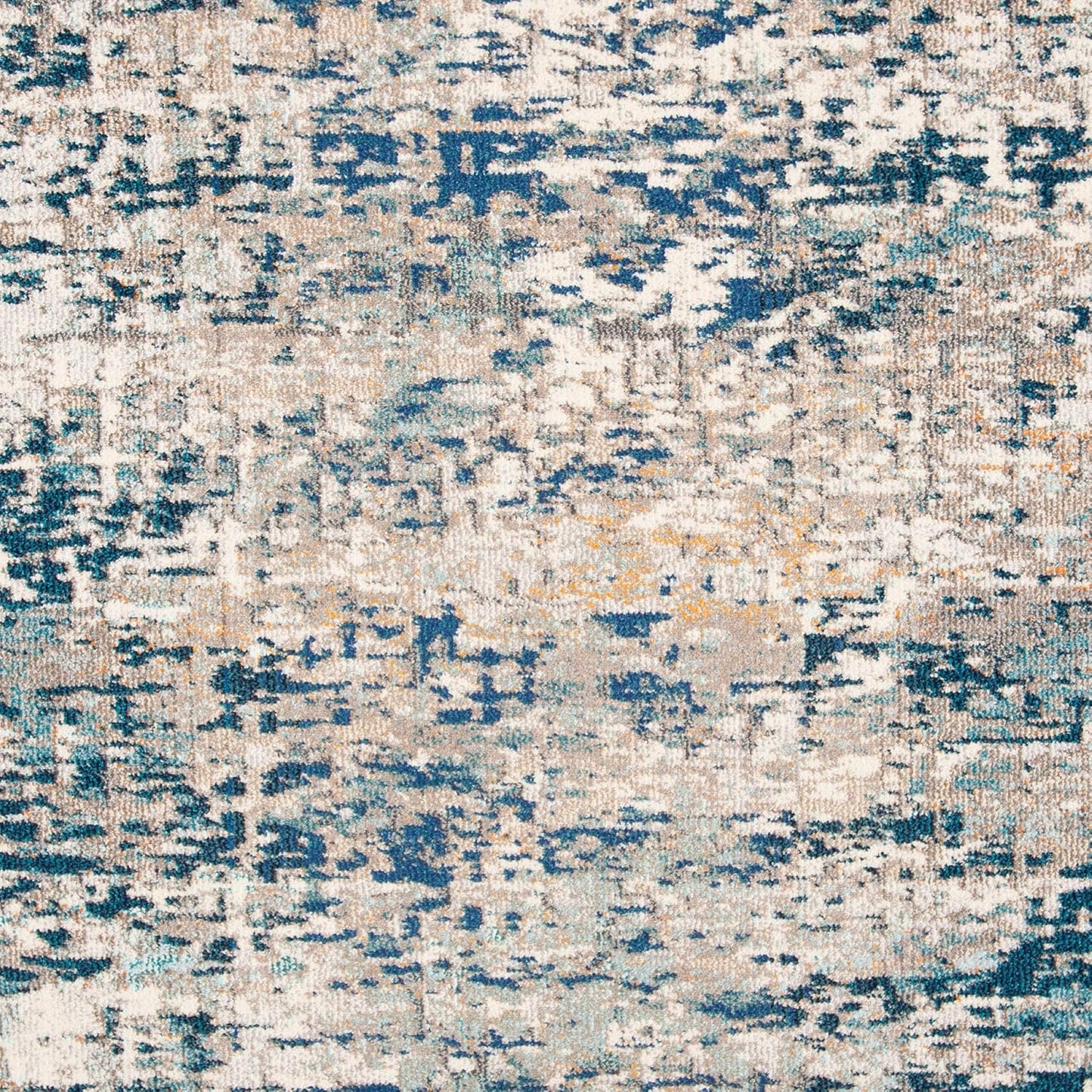 Madison Collection Area Rug - 5' Round, Grey & Blue, Modern Abstract Design, Non-Shedding & Easy Care, Ideal for High Traffic Areas in Living Room, Bedroom (MAD460K)