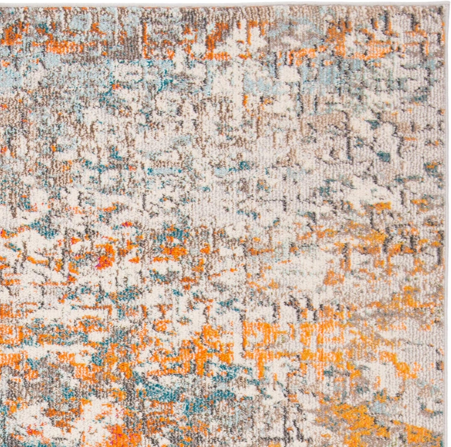 Madison Collection Accent Rug - 4' X 6', Grey & Orange, Modern Abstract Design, Non-Shedding & Easy Care, Ideal for High Traffic Areas in Entryway, Living Room, Bedroom (MAD460F)