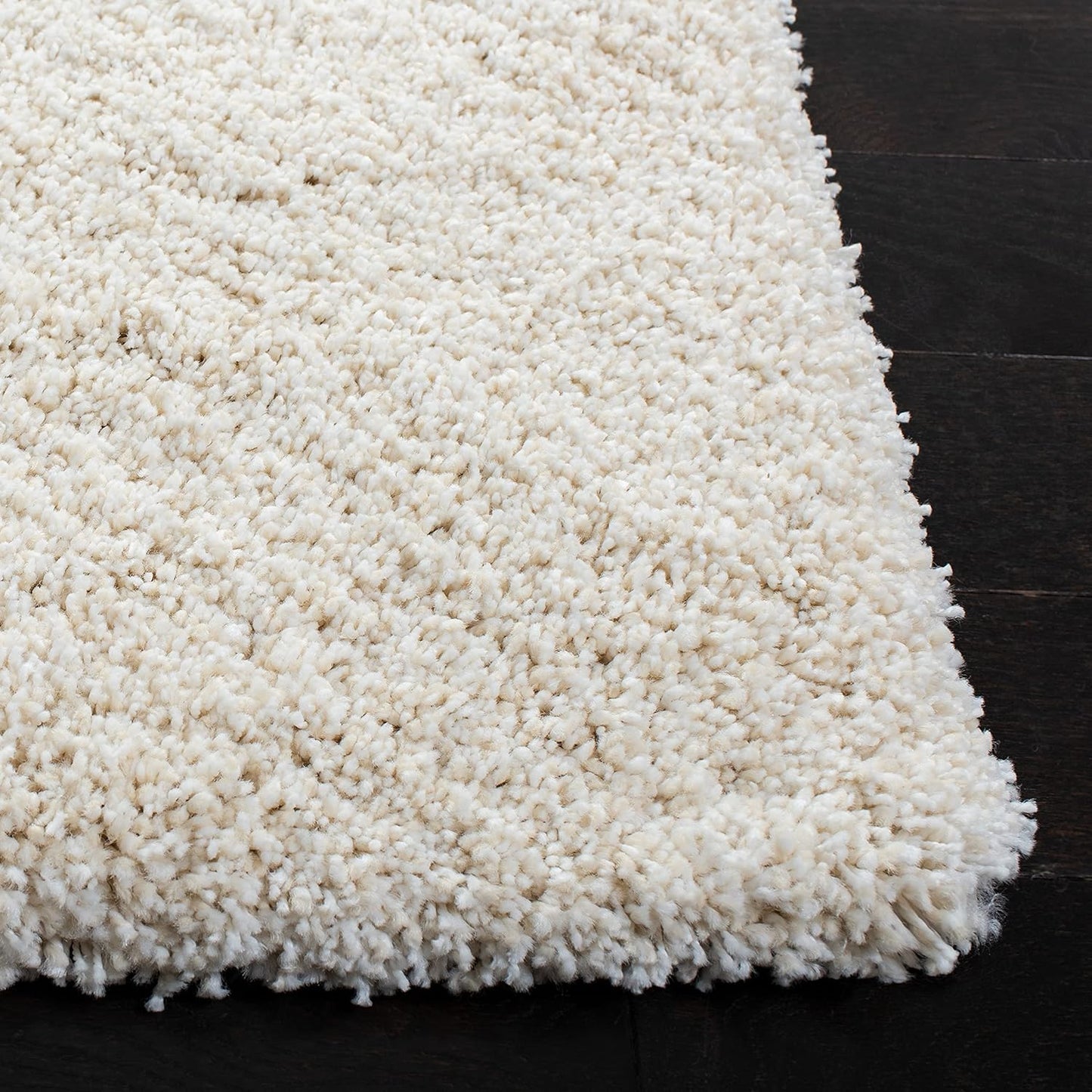 Milan Shag Collection Accent Rug - 3' X 5', Ivory, Solid Design, Non-Shedding & Easy Care, 2-Inch Thick Ideal for High Traffic Areas in Entryway, Living Room, Bedroom (SG180-1212)