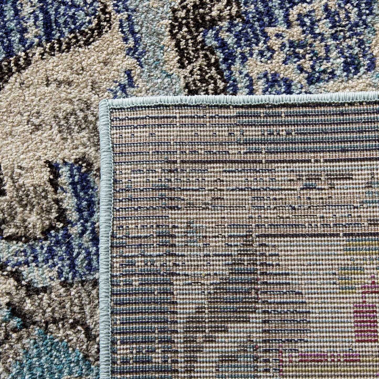 Monaco Collection Runner Rug - 2'2" X 6', Navy & Light Blue, Boho Chic Medallion Distressed Design, Non-Shedding & Easy Care, Ideal for High Traffic Areas in Living Room, Bedroom (MNC243N)