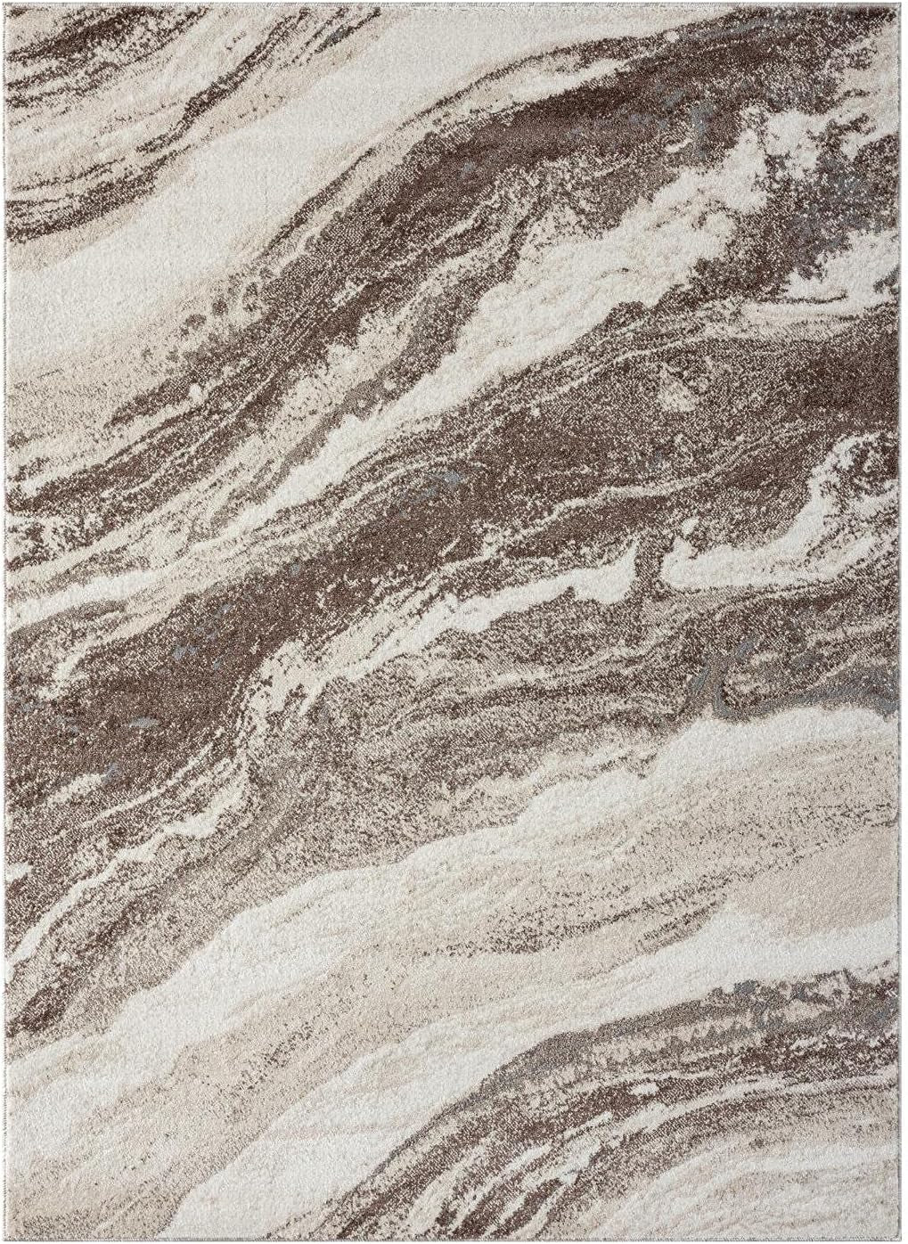 Lagos Collection 7983 Brown 8X10 Art Deco Geometric Area Rug
