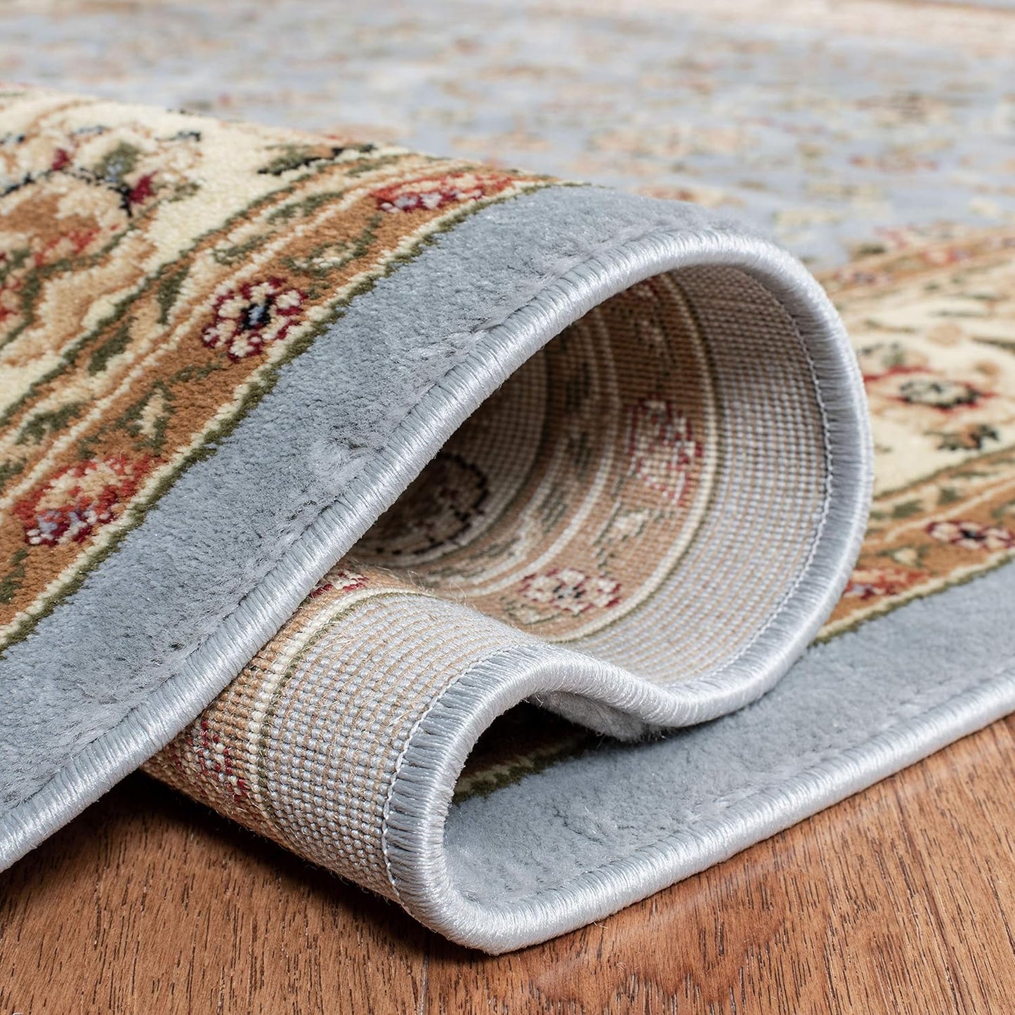 Lyndhurst Collection Runner Rug - 2'3" X 12', Light Blue & Ivory, Traditional Oriental Design, Non-Shedding & Easy Care, Ideal for High Traffic Areas in Living Room, Bedroom (LNH312B)
