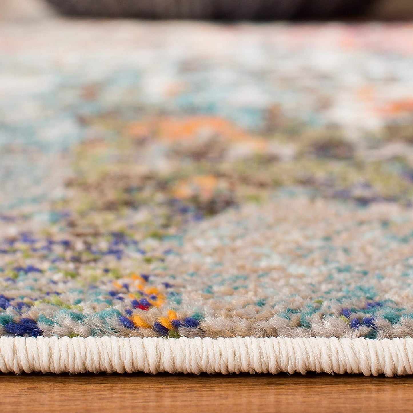 Madison Collection Accent Rug - 3' X 5', Grey & Blue, Modern Abstract Design, Non-Shedding & Easy Care, Ideal for High Traffic Areas in Entryway, Living Room, Bedroom (MAD471F)