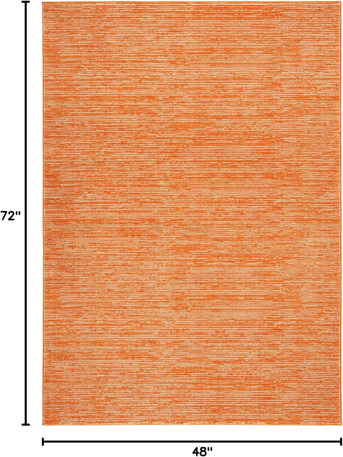 Vision Collection Accent Rug - 4' X 6', Orange, Modern Ombre Tonal Chic Design, Non-Shedding & Easy Care, Ideal for High Traffic Areas in Entryway, Living Room, Bedroom (VSN606P)