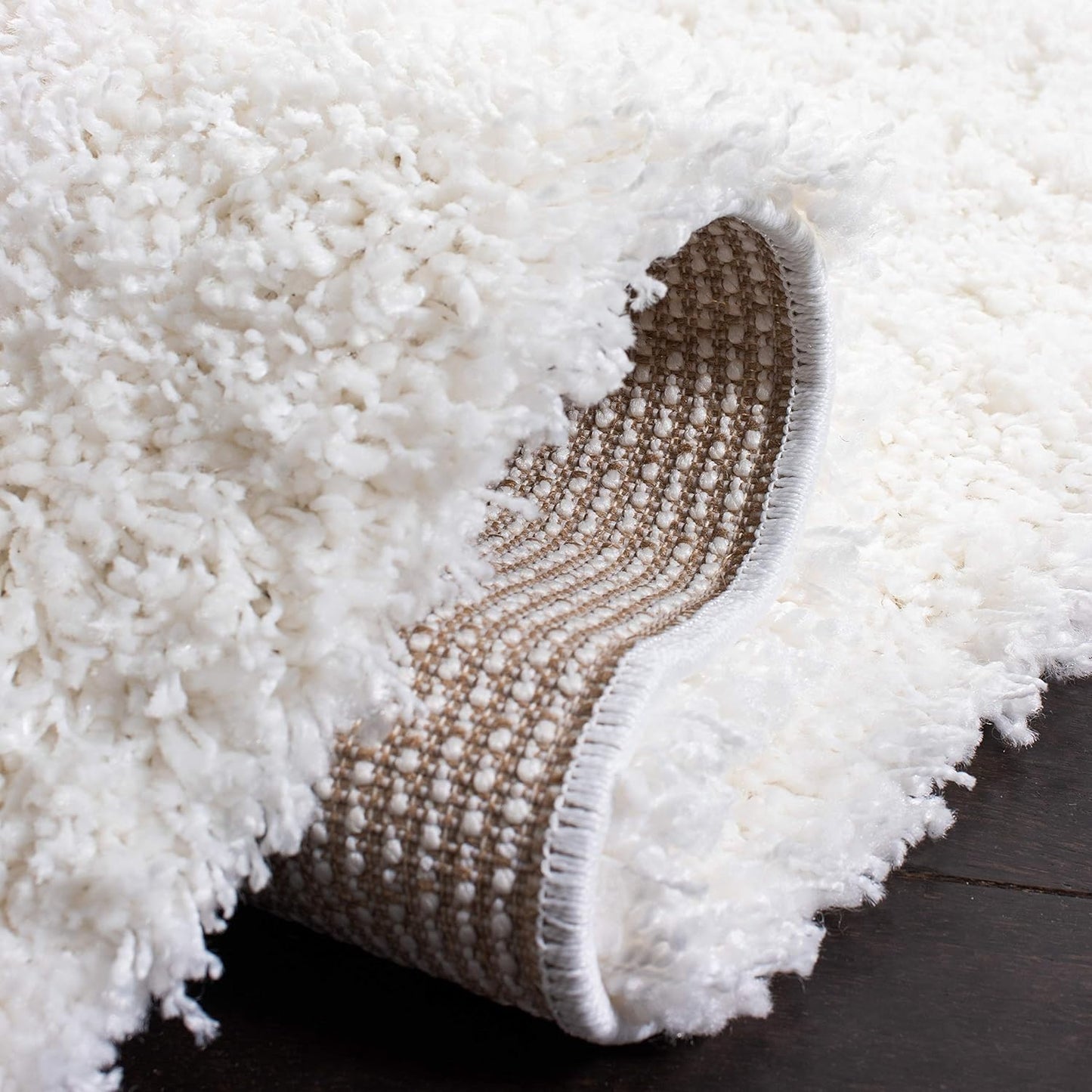 California Shag Collection Runner Rug - 2'3" X 19', White, Non-Shedding & Easy Care, 2-Inch Thick Ideal for High Traffic Areas in Living Room, Bedroom (SG151-1010)