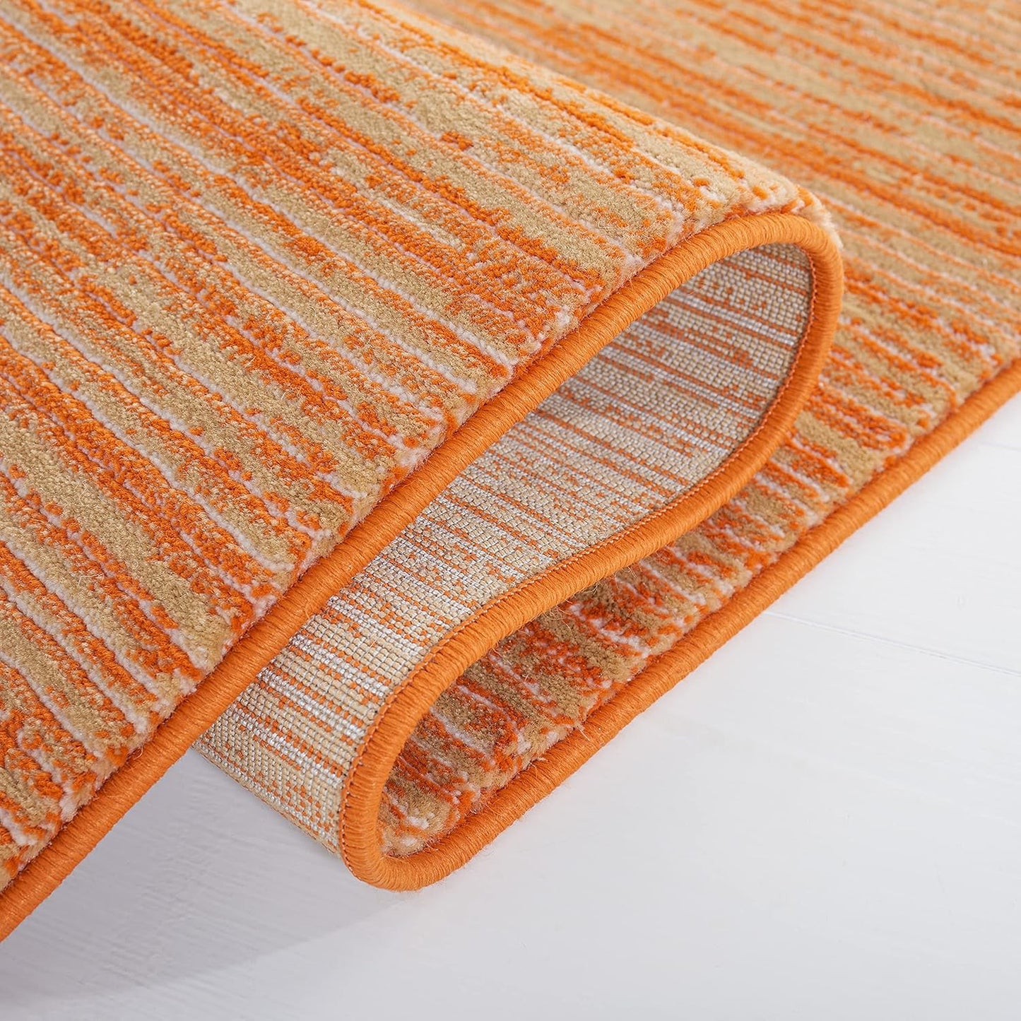 Vision Collection Accent Rug - 4' X 6', Orange, Modern Ombre Tonal Chic Design, Non-Shedding & Easy Care, Ideal for High Traffic Areas in Entryway, Living Room, Bedroom (VSN606P)