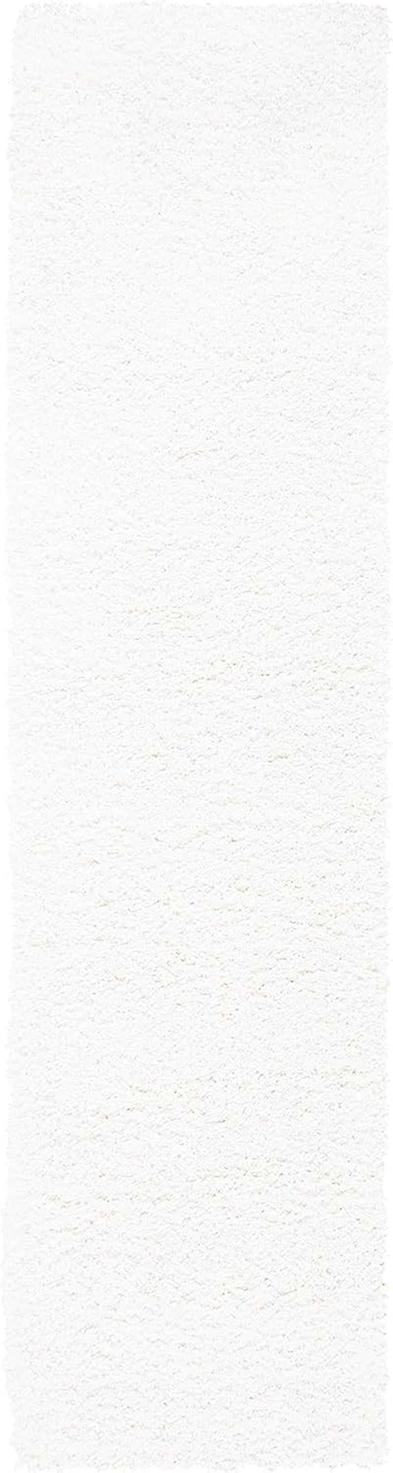 California Shag Collection Runner Rug - 2'3" X 19', White, Non-Shedding & Easy Care, 2-Inch Thick Ideal for High Traffic Areas in Living Room, Bedroom (SG151-1010)