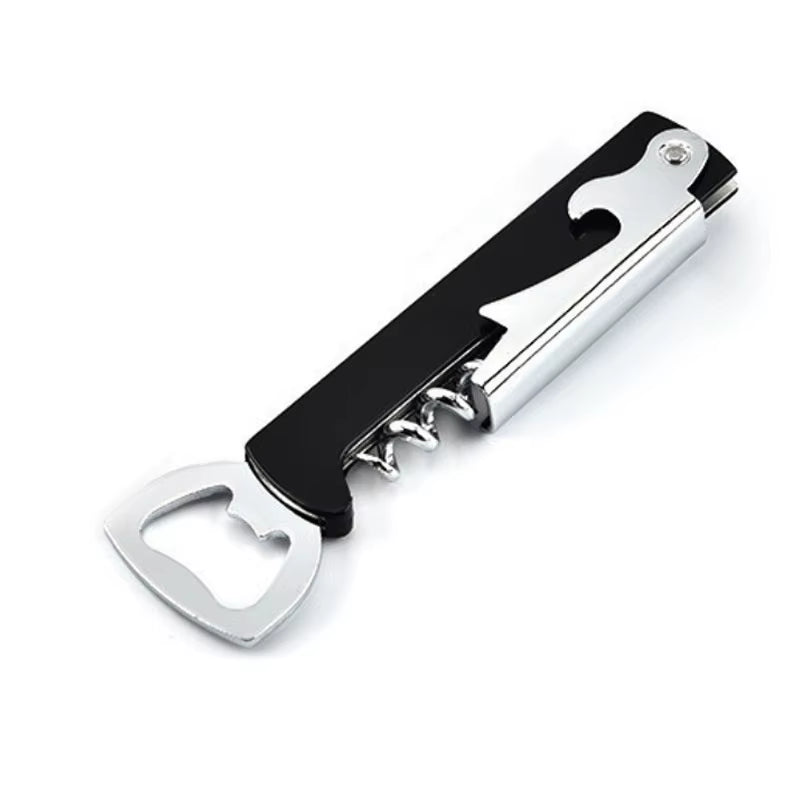 Portable Easy Wine Opener Mini Stainless Steel Metal Corkscrew Bottle Corkscrew Double Hinged Outdoor Wine Opener Beer Opener