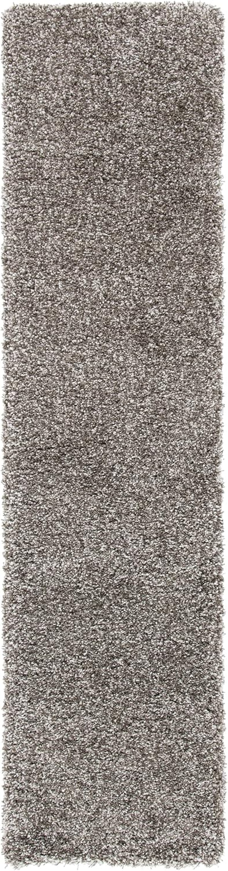 Milan Shag Collection Runner Rug - 2' X 16', Grey, Solid Design, Non-Shedding & Easy Care, 2-Inch Thick Ideal for High Traffic Areas in Living Room, Bedroom (SG180-8080)