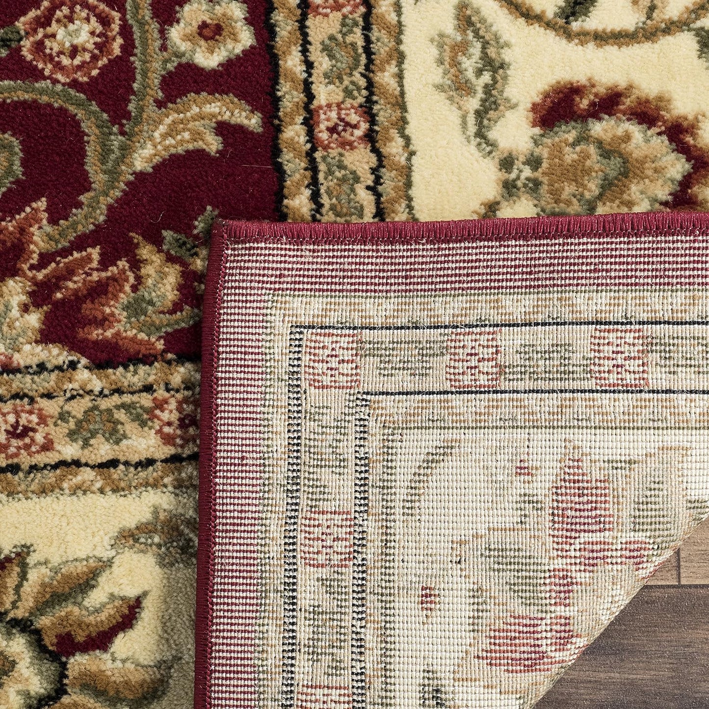 Lyndhurst Collection Runner Rug - 2'3" X 6', Red & Ivory, Traditional Oriental Design, Non-Shedding & Easy Care, Ideal for High Traffic Areas in Living Room, Bedroom (LNH212F)