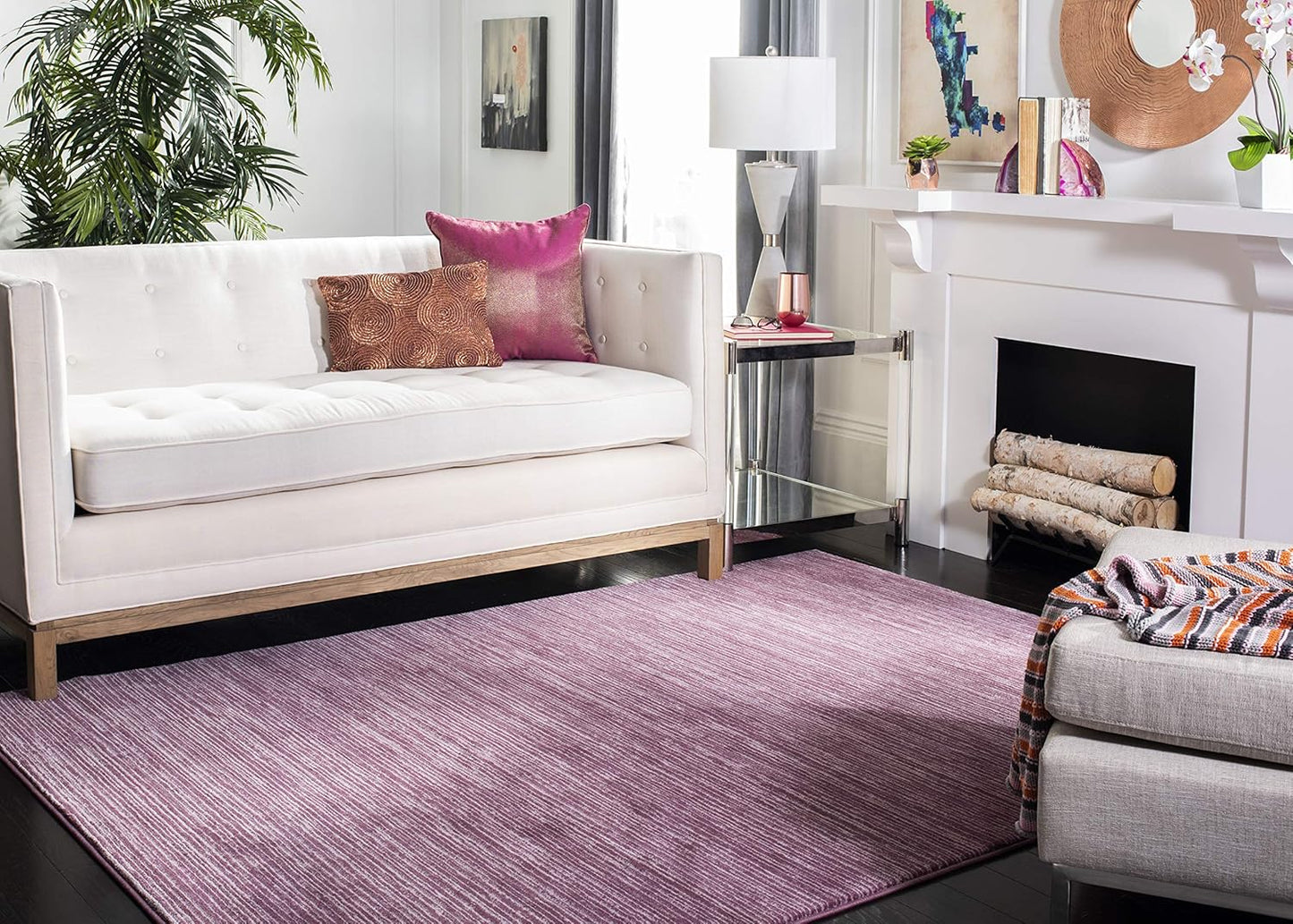 Vision Collection Area Rug - 6' X 9', Grape, Modern Ombre Tonal Chic Design, Non-Shedding & Easy Care, Ideal for High Traffic Areas in Living Room, Bedroom (VSN606A)