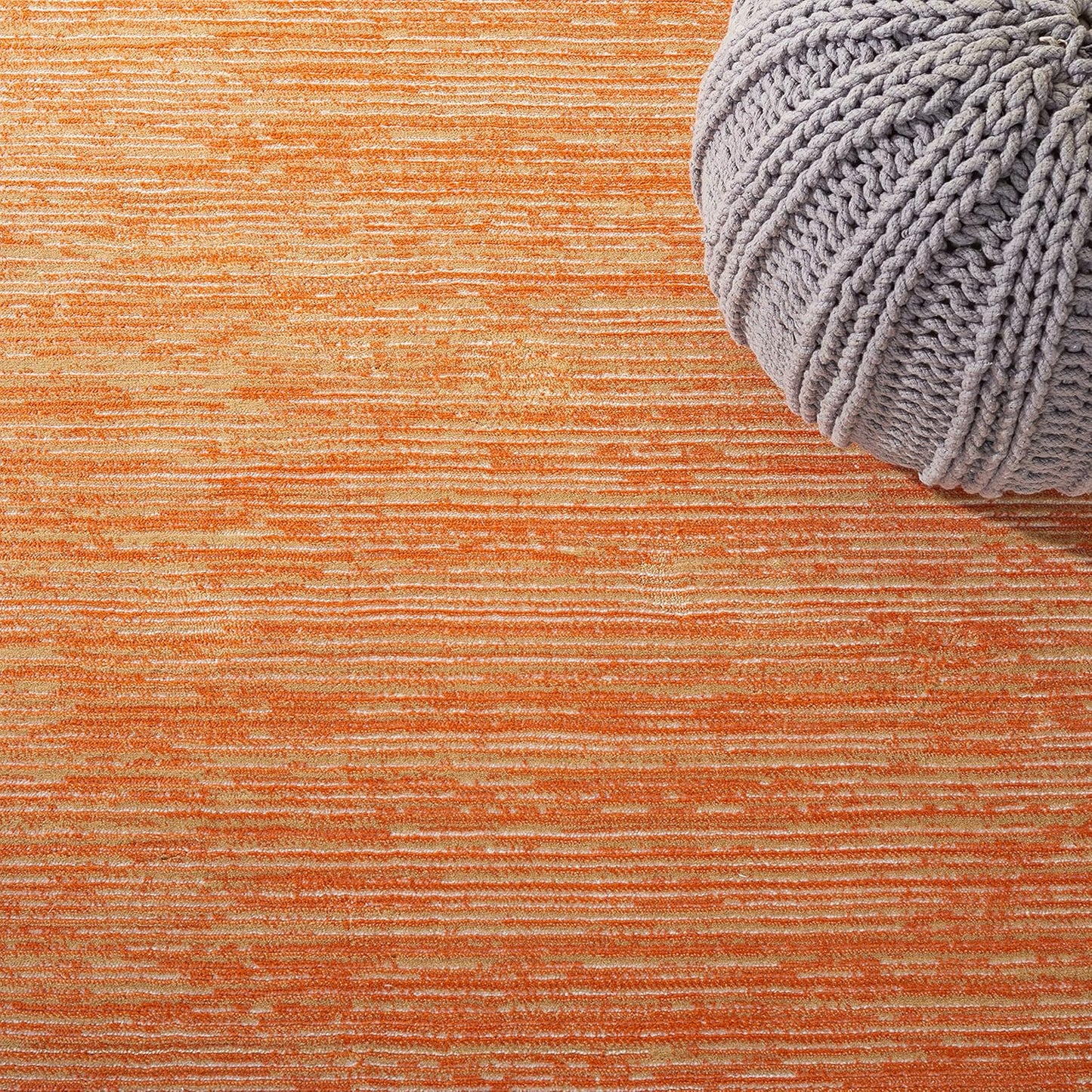 Vision Collection Accent Rug - 4' X 6', Orange, Modern Ombre Tonal Chic Design, Non-Shedding & Easy Care, Ideal for High Traffic Areas in Entryway, Living Room, Bedroom (VSN606P)