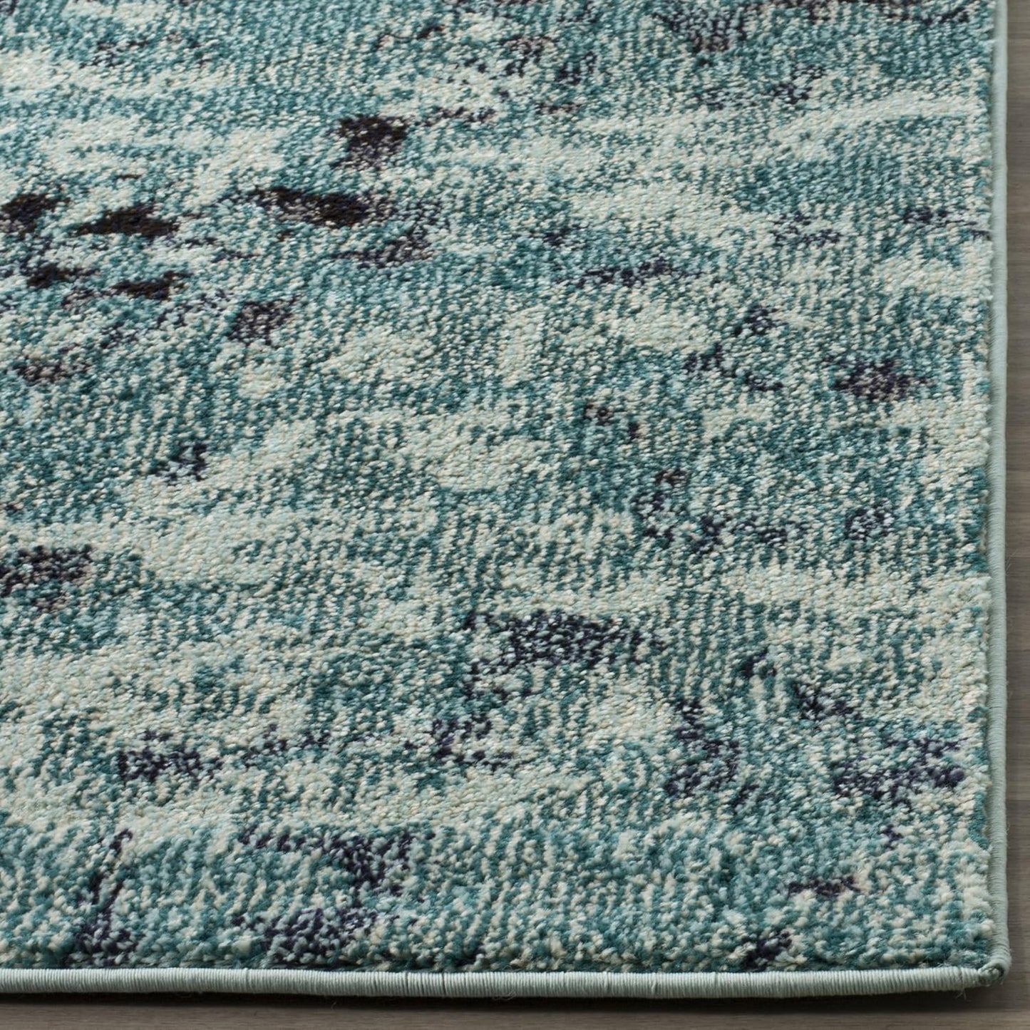 Monaco Collection Accent Rug - 3' X 5', Light Blue & Multi, Abstract Watercolor Design, Non-Shedding & Easy Care, Ideal for High Traffic Areas in Entryway, Living Room, Bedroom (MNC225J)
