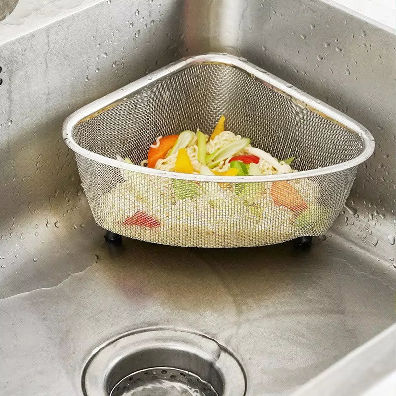 Stainless Steel Kitchen Sink Filter Swan Drain Basket Garbage Filter Shelf Anti-Slip Strainer Multifunctional Drainage Basket