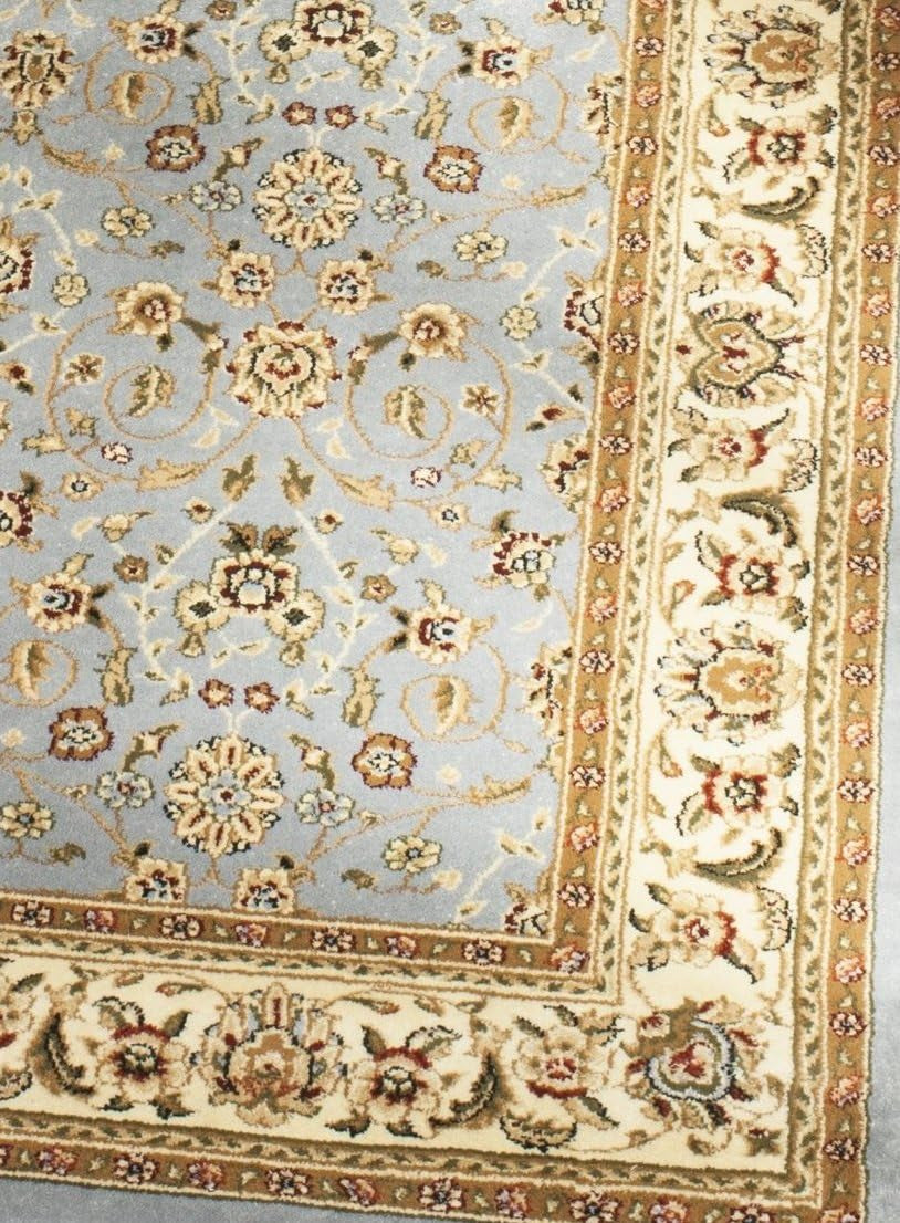 Lyndhurst Collection Accent Rug - 3'3" X 5'3", Light Blue & Ivory, Oriental Design, Non-Shedding & Easy Care, Ideal for High Traffic Areas in Entryway, Living Room, Bedroom (LNH312B)