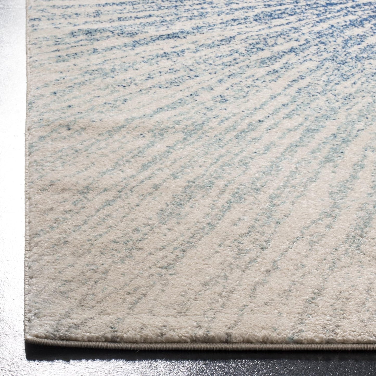 Evoke Collection 2'2" X 4' Royal / Ivory EVK228A Abstract Burst Non-Shedding Living Room Bedroom Accent Rug