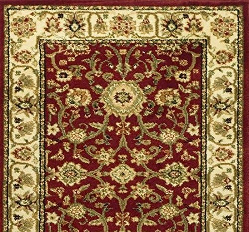 Lyndhurst Collection Runner Rug - 2'3" X 6', Red & Ivory, Traditional Oriental Design, Non-Shedding & Easy Care, Ideal for High Traffic Areas in Living Room, Bedroom (LNH212F)