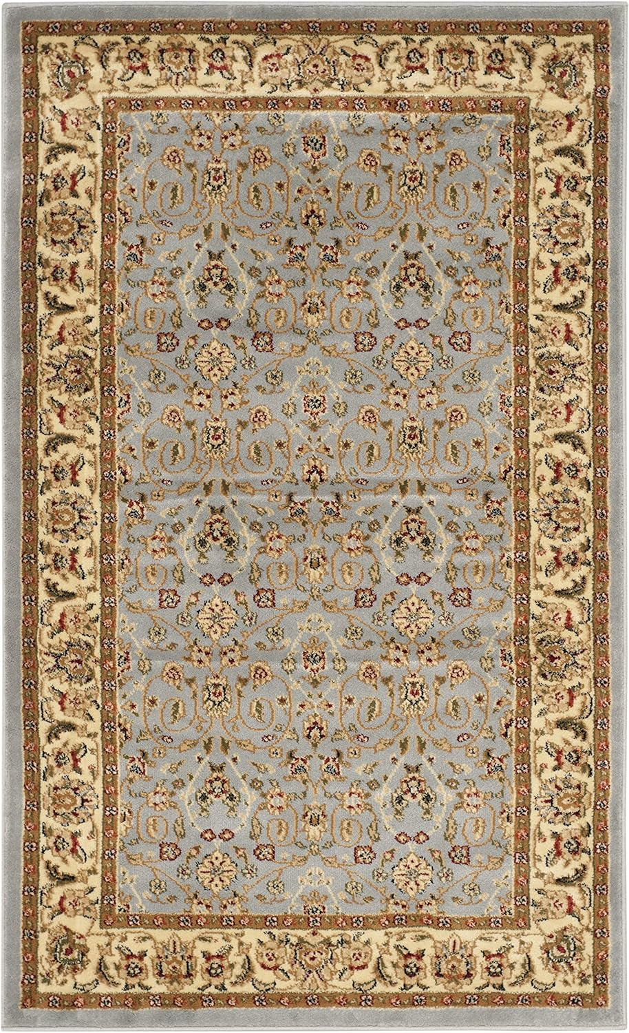 Lyndhurst Collection Accent Rug - 3'3" X 5'3", Light Blue & Ivory, Oriental Design, Non-Shedding & Easy Care, Ideal for High Traffic Areas in Entryway, Living Room, Bedroom (LNH312B)