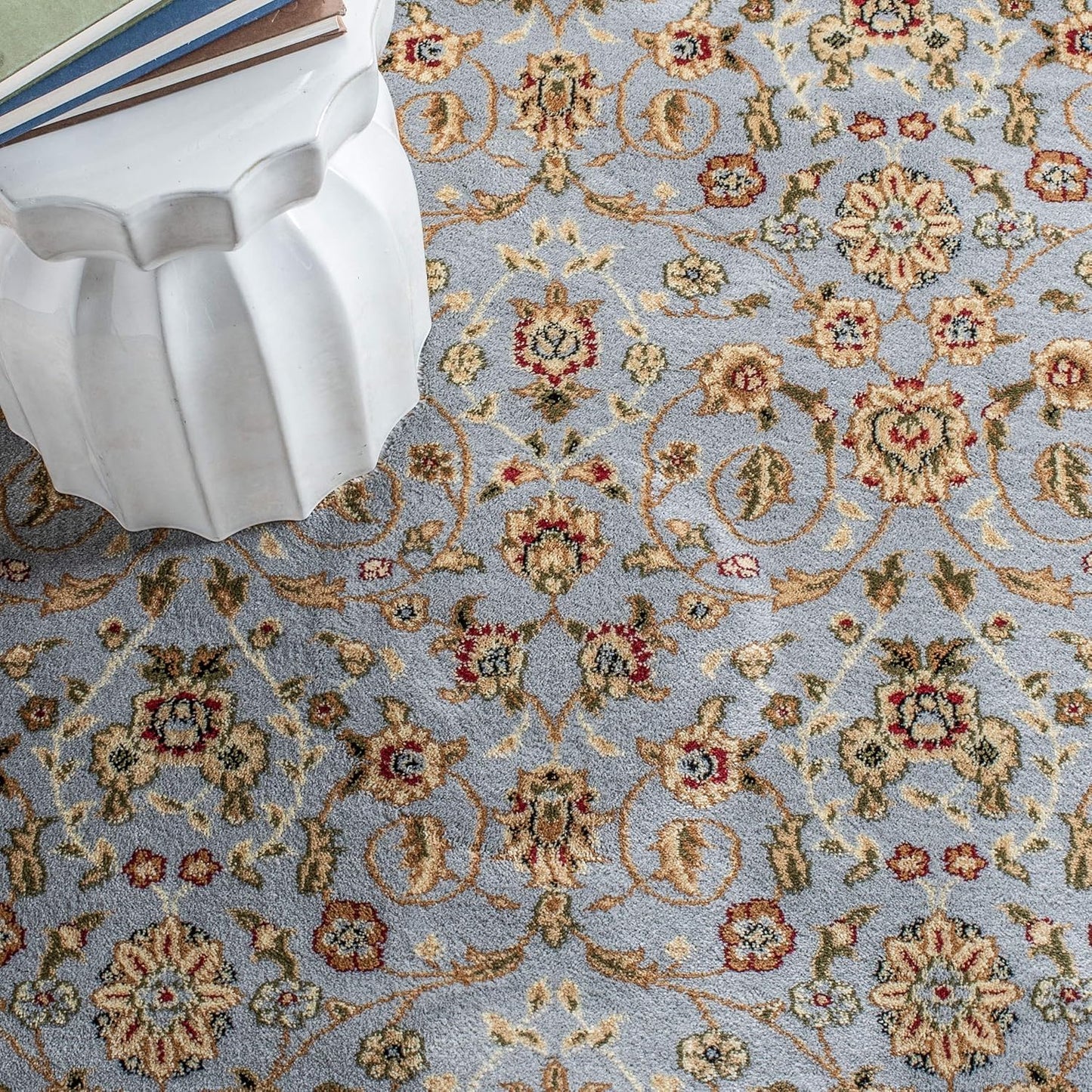 Lyndhurst Collection Accent Rug - 3'3" X 5'3", Light Blue & Ivory, Oriental Design, Non-Shedding & Easy Care, Ideal for High Traffic Areas in Entryway, Living Room, Bedroom (LNH312B)