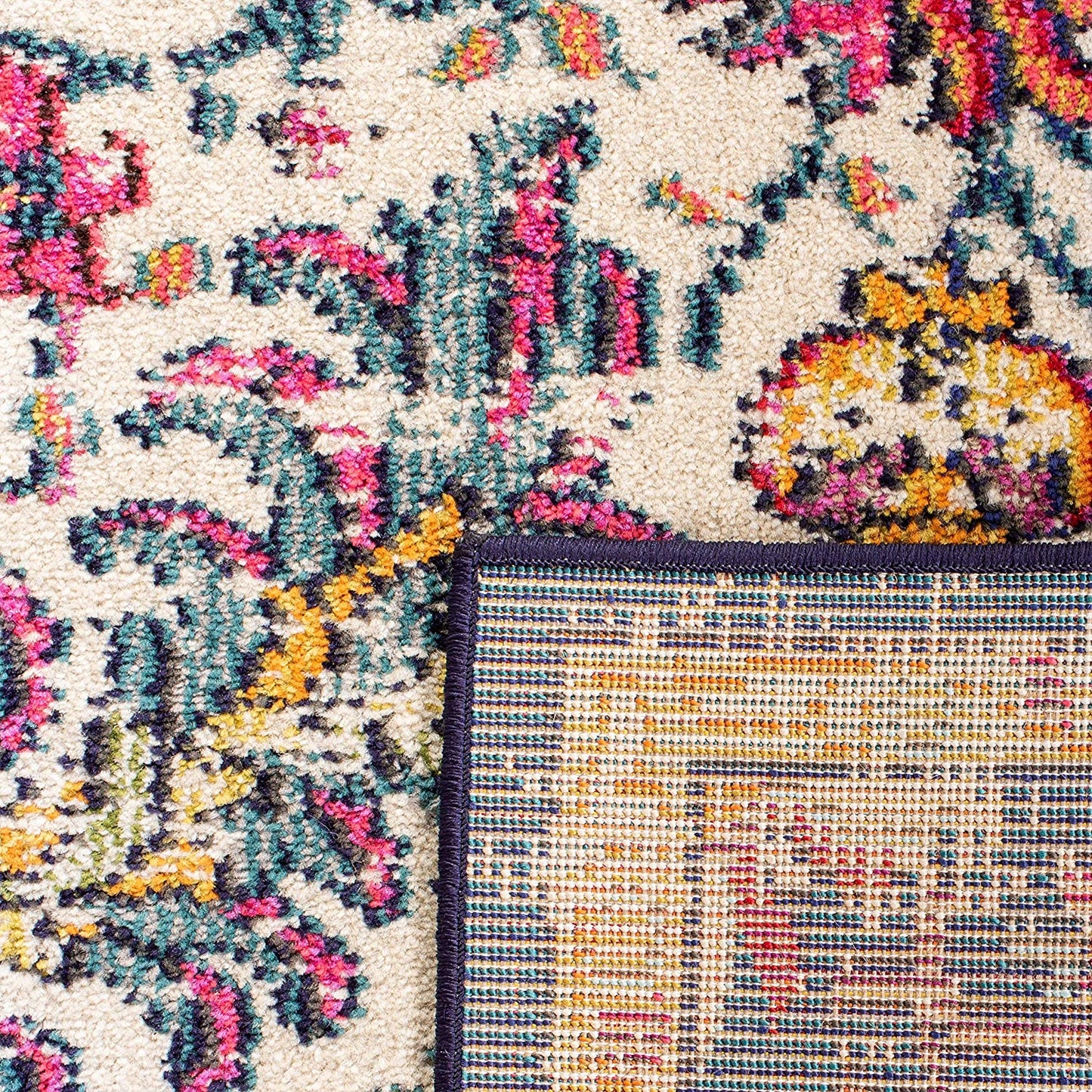 Madison Collection Runner Rug - 2' X 8', Ivory & Orange, Boho Chic Medallion Distressed Design, Non-Shedding & Easy Care, Ideal for High Traffic Areas in Living Room, Bedroom (MAD447A)