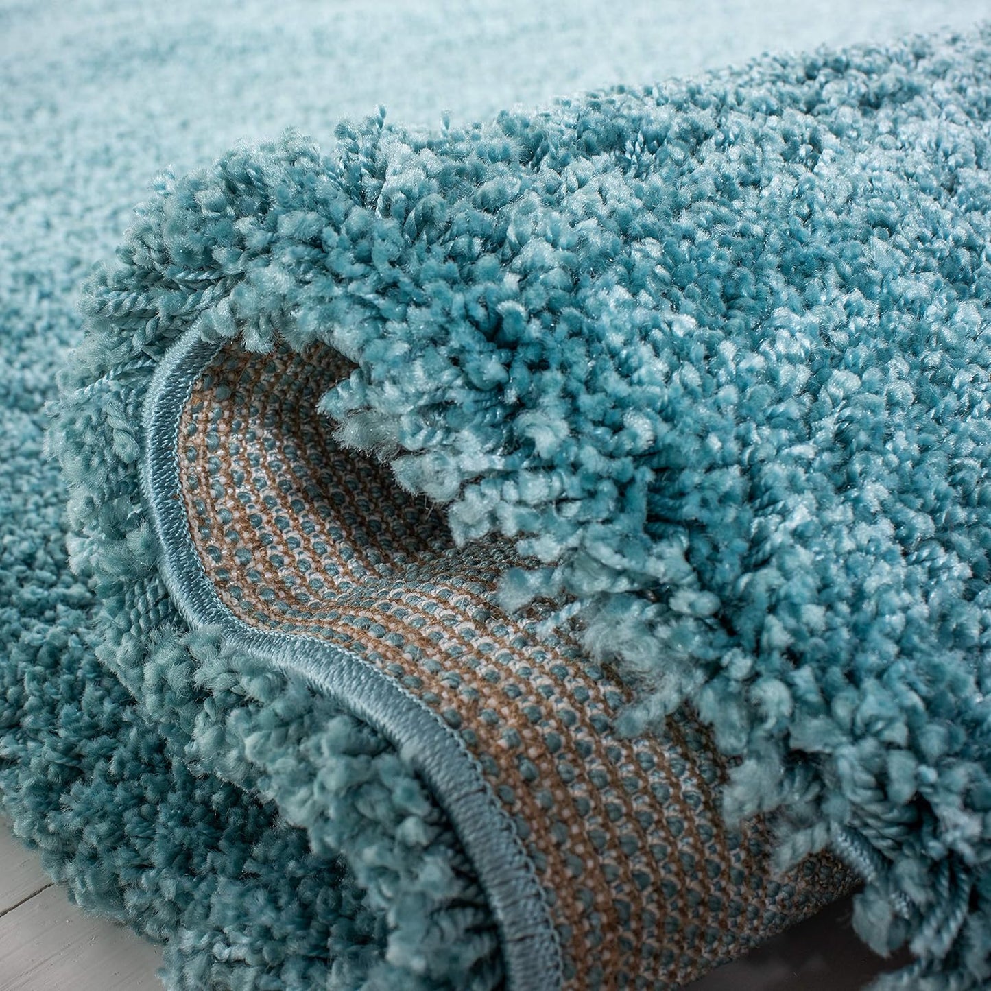 Milan Shag Collection Area Rug - 6' X 9', Aqua Blue, Solid Design, Non-Shedding & Easy Care, 2-Inch Thick Ideal for High Traffic Areas in Living Room, Bedroom (SG180-6060)
