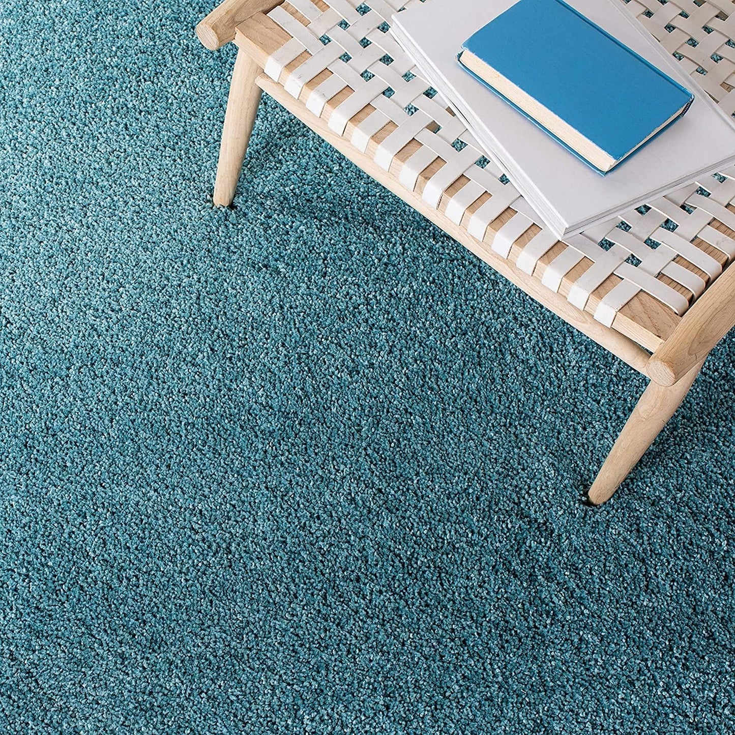 Milan Shag Collection Accent Rug - 3' X 5', Aqua Blue, Solid Design, Non-Shedding & Easy Care, 2-Inch Thick Ideal for High Traffic Areas in Entryway, Living Room, Bedroom (SG180-6060)