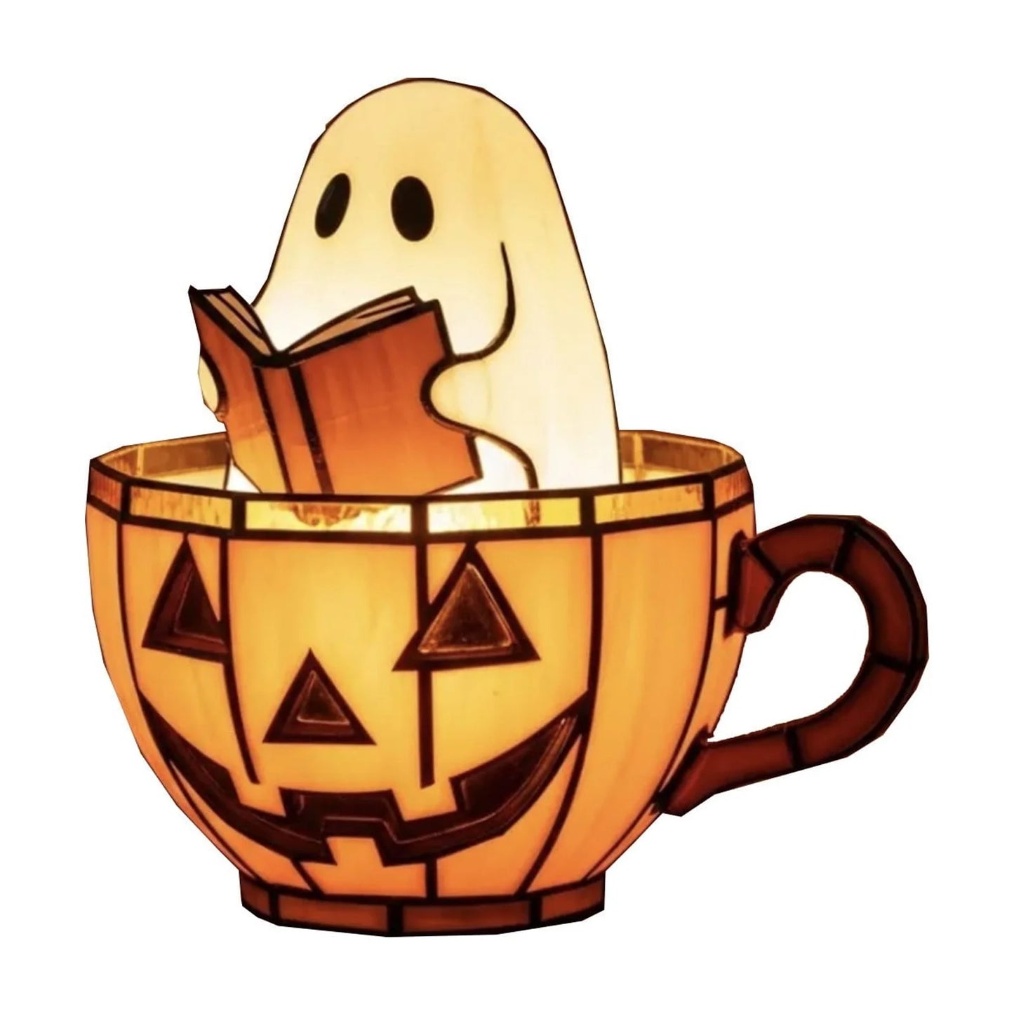 , Adorable Ghost Reading Night Light Halloween Decor, for Bedroom Study Room, Readers Gift