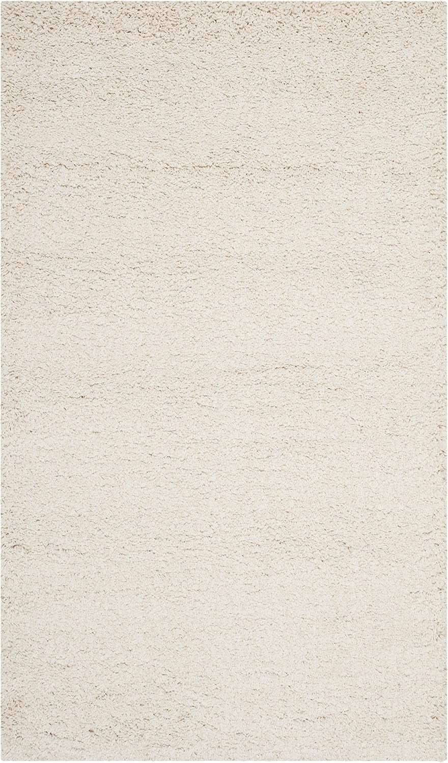 Milan Shag Collection Accent Rug - 3' X 5', Ivory, Solid Design, Non-Shedding & Easy Care, 2-Inch Thick Ideal for High Traffic Areas in Entryway, Living Room, Bedroom (SG180-1212)