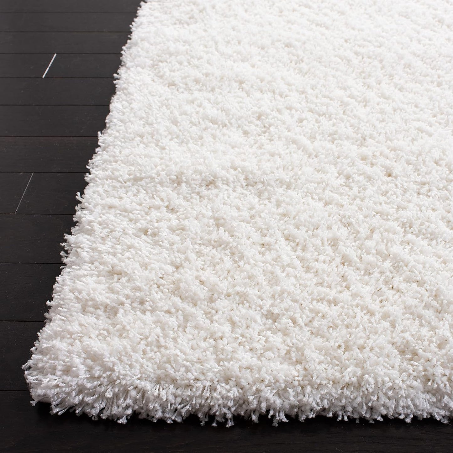 California Shag Collection Runner Rug - 2'3" X 19', White, Non-Shedding & Easy Care, 2-Inch Thick Ideal for High Traffic Areas in Living Room, Bedroom (SG151-1010)