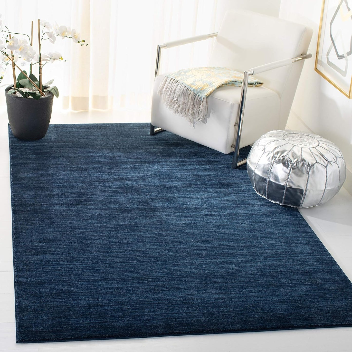 Vision Collection Area Rug - 5'1" X 7'6", Navy, Modern Ombre Tonal Chic Design, Non-Shedding & Easy Care, Ideal for High Traffic Areas in Living Room, Bedroom (VSN606N)