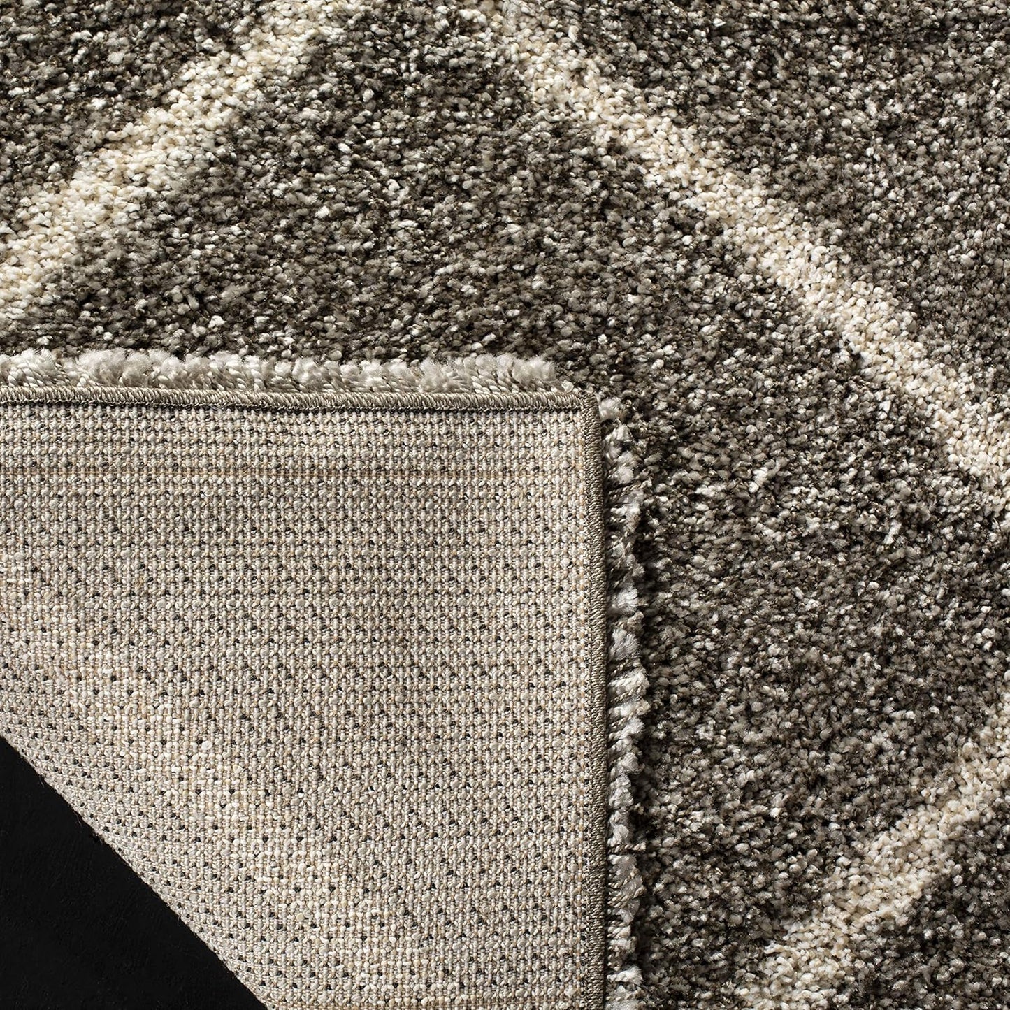 Hudson Shag Collection Area Rug - 5'3" X 7'6", Grey & Ivory, Modern Trellis Design, Non-Shedding & Easy Care, 2-Inch Thick Ideal for High Traffic Areas in Living Room, Bedroom (SGH281B)