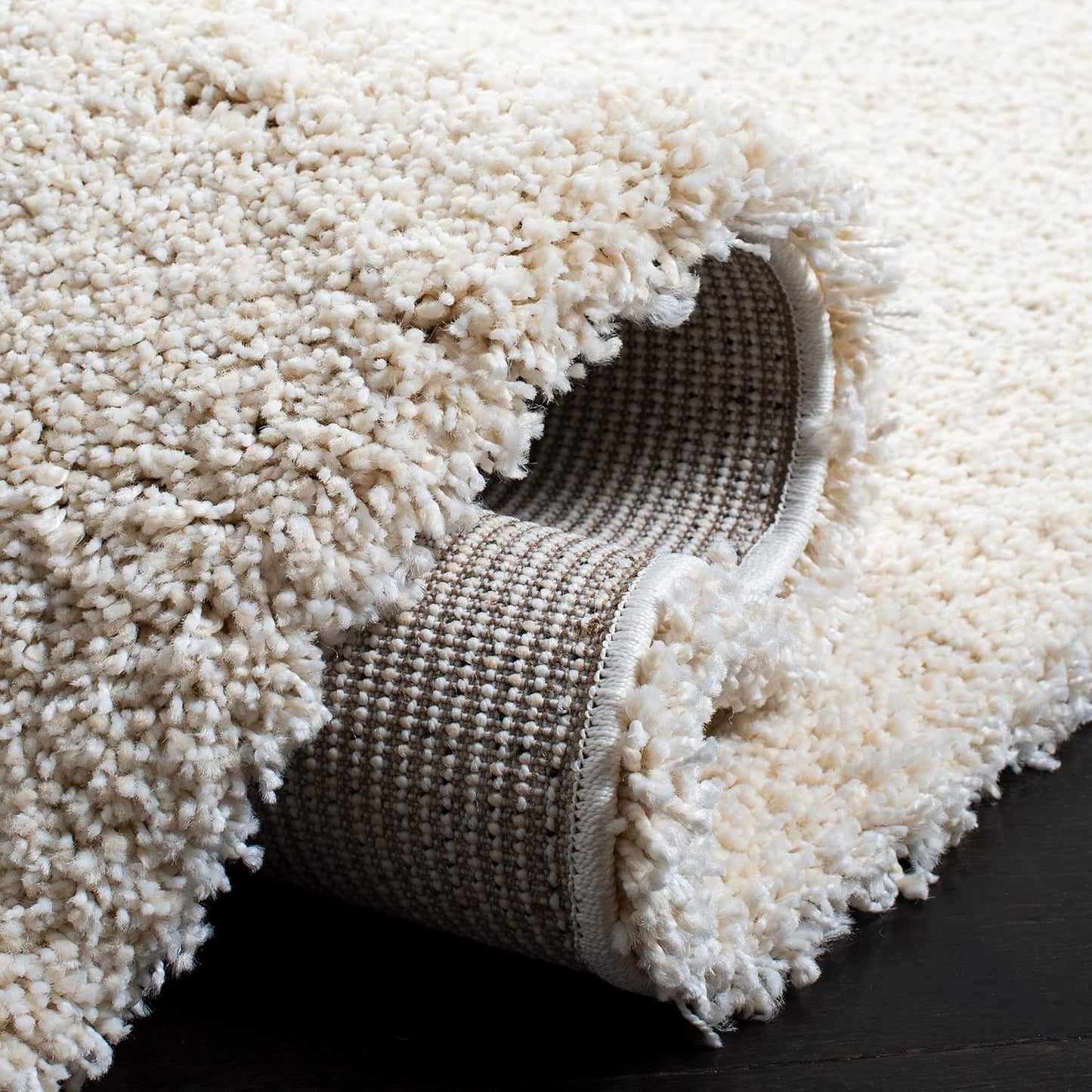 Milan Shag Collection Accent Rug - 3' X 5', Ivory, Solid Design, Non-Shedding & Easy Care, 2-Inch Thick Ideal for High Traffic Areas in Entryway, Living Room, Bedroom (SG180-1212)