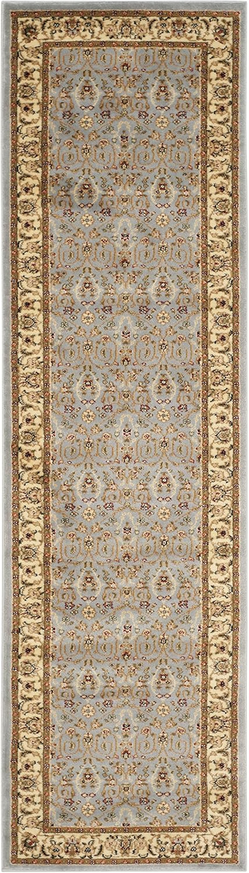 Lyndhurst Collection Runner Rug - 2'3" X 12', Light Blue & Ivory, Traditional Oriental Design, Non-Shedding & Easy Care, Ideal for High Traffic Areas in Living Room, Bedroom (LNH312B)