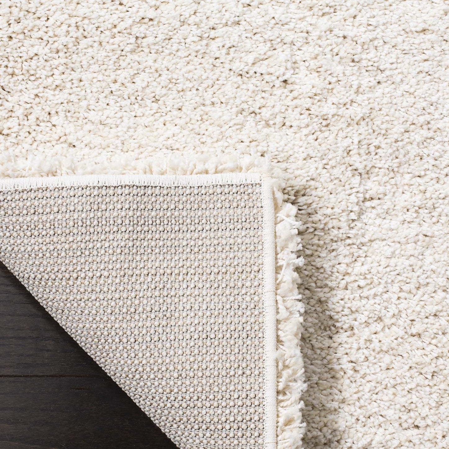 Milan Shag Collection Accent Rug - 3' X 5', Ivory, Solid Design, Non-Shedding & Easy Care, 2-Inch Thick Ideal for High Traffic Areas in Entryway, Living Room, Bedroom (SG180-1212)