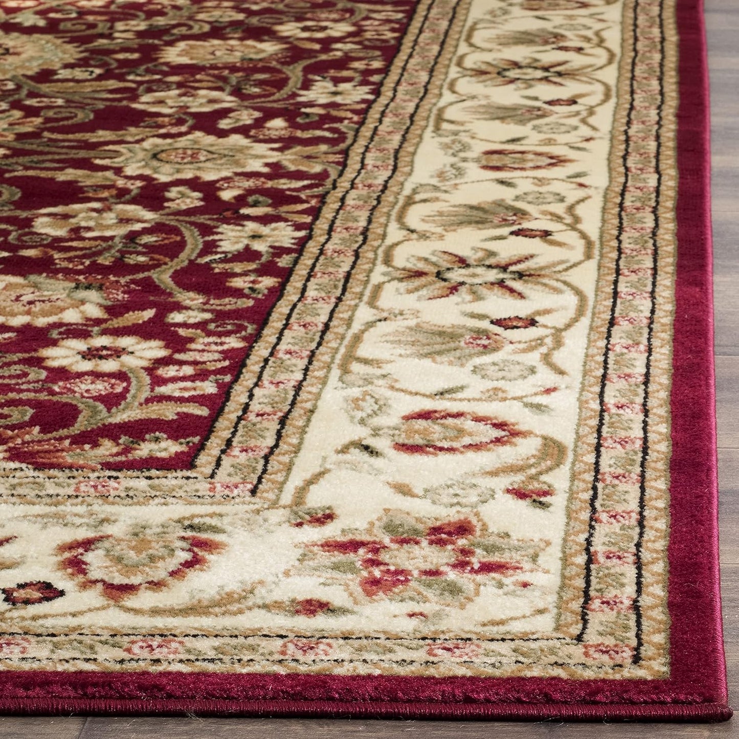 Lyndhurst Collection Runner Rug - 2'3" X 6', Red & Ivory, Traditional Oriental Design, Non-Shedding & Easy Care, Ideal for High Traffic Areas in Living Room, Bedroom (LNH212F)