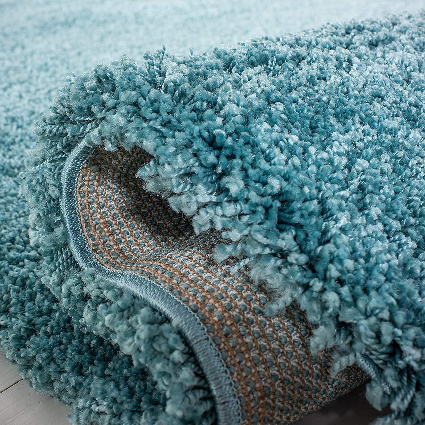 Milan Shag Collection Accent Rug - 3' X 5', Aqua Blue, Solid Design, Non-Shedding & Easy Care, 2-Inch Thick Ideal for High Traffic Areas in Entryway, Living Room, Bedroom (SG180-6060)