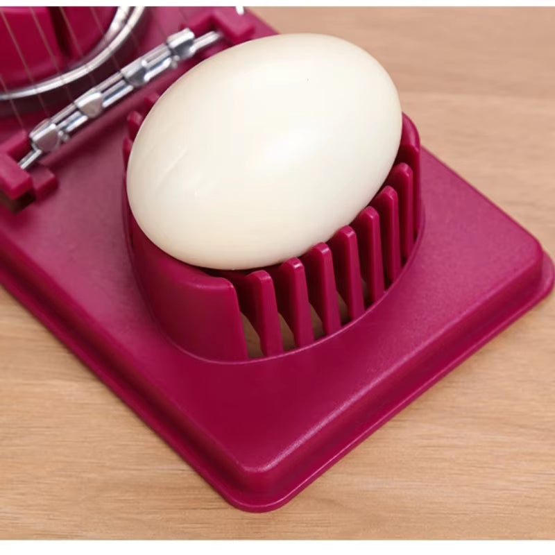 Multifunctional PP Base Egg Cutter 2-In-1 Stainless Steel Wire Pull Egg Cutter for Hanging High-Quality Kitchen Accessory Tools