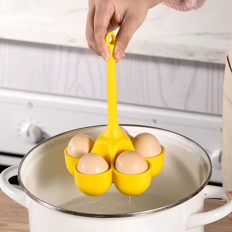 Egg Steaming Rack with Five Holes Silicone Egg Cooker for Supplementary Food Egg Steaming Tray Kitchen Creative Egg Cooking Tray