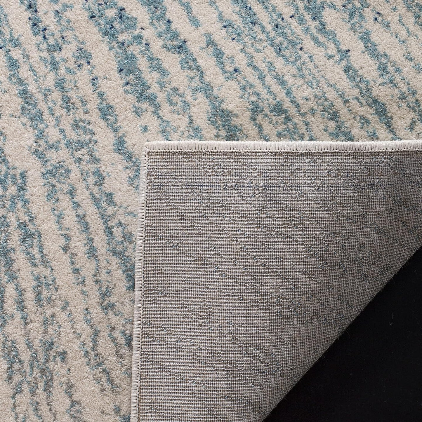 Evoke Collection 2'2" X 4' Royal / Ivory EVK228A Abstract Burst Non-Shedding Living Room Bedroom Accent Rug